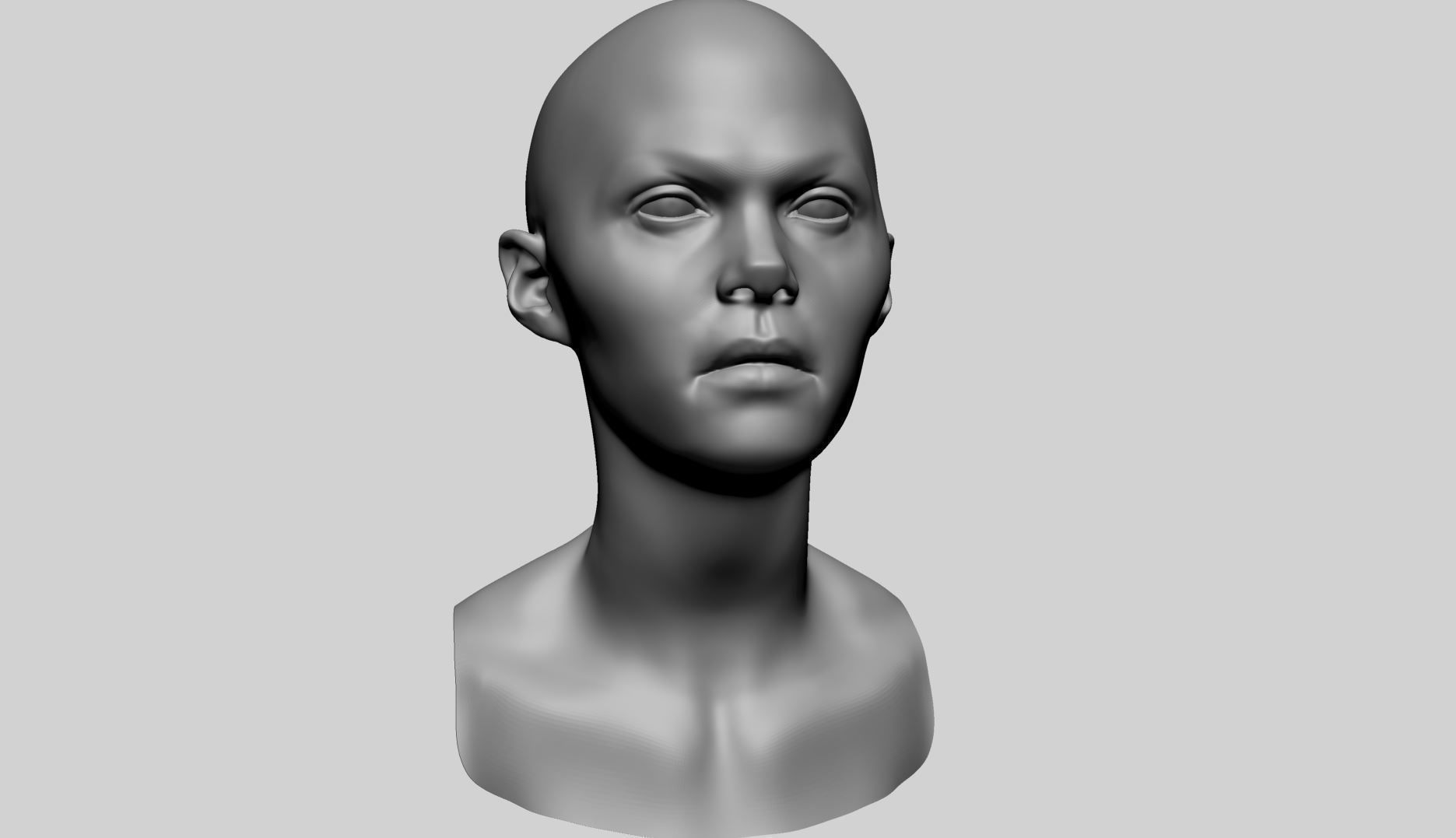 Female Head Basemesh - Expressions 3D model_4