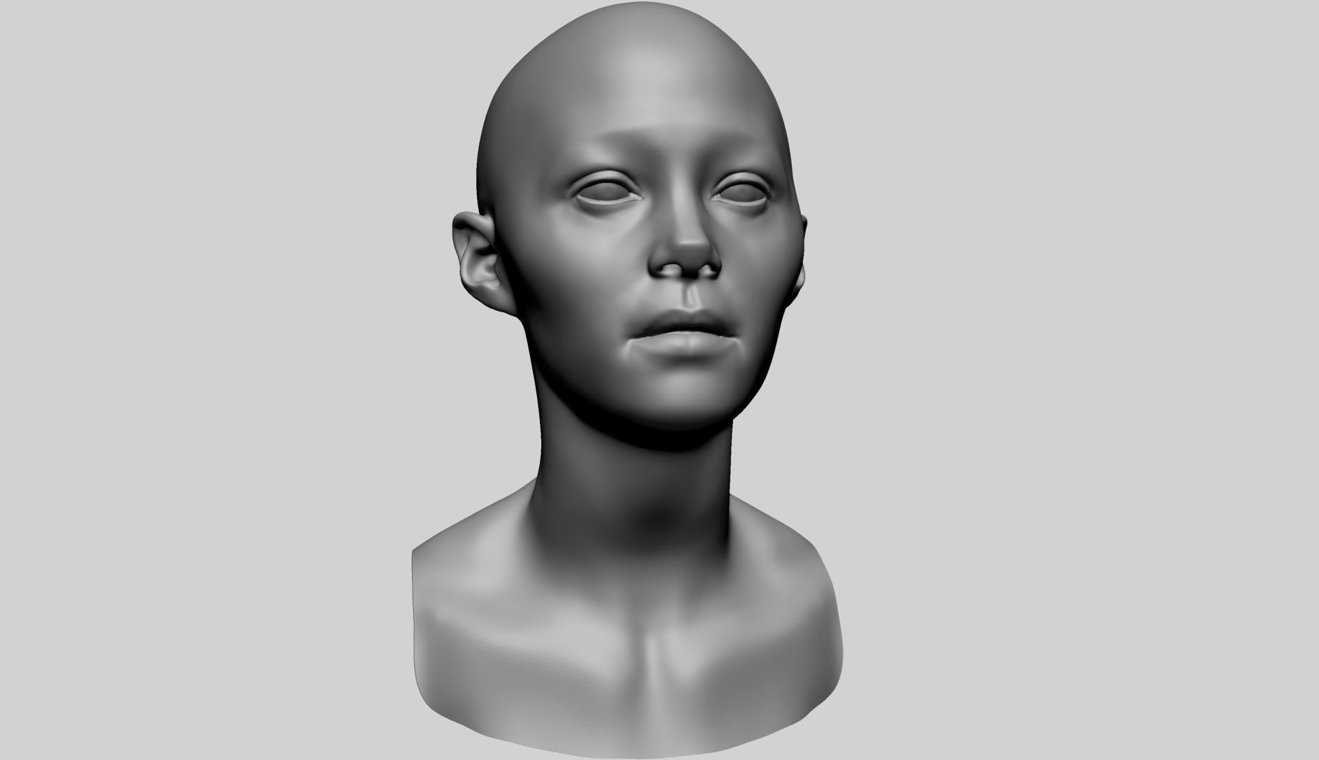 Female Head Basemesh - Expressions 3D model_1