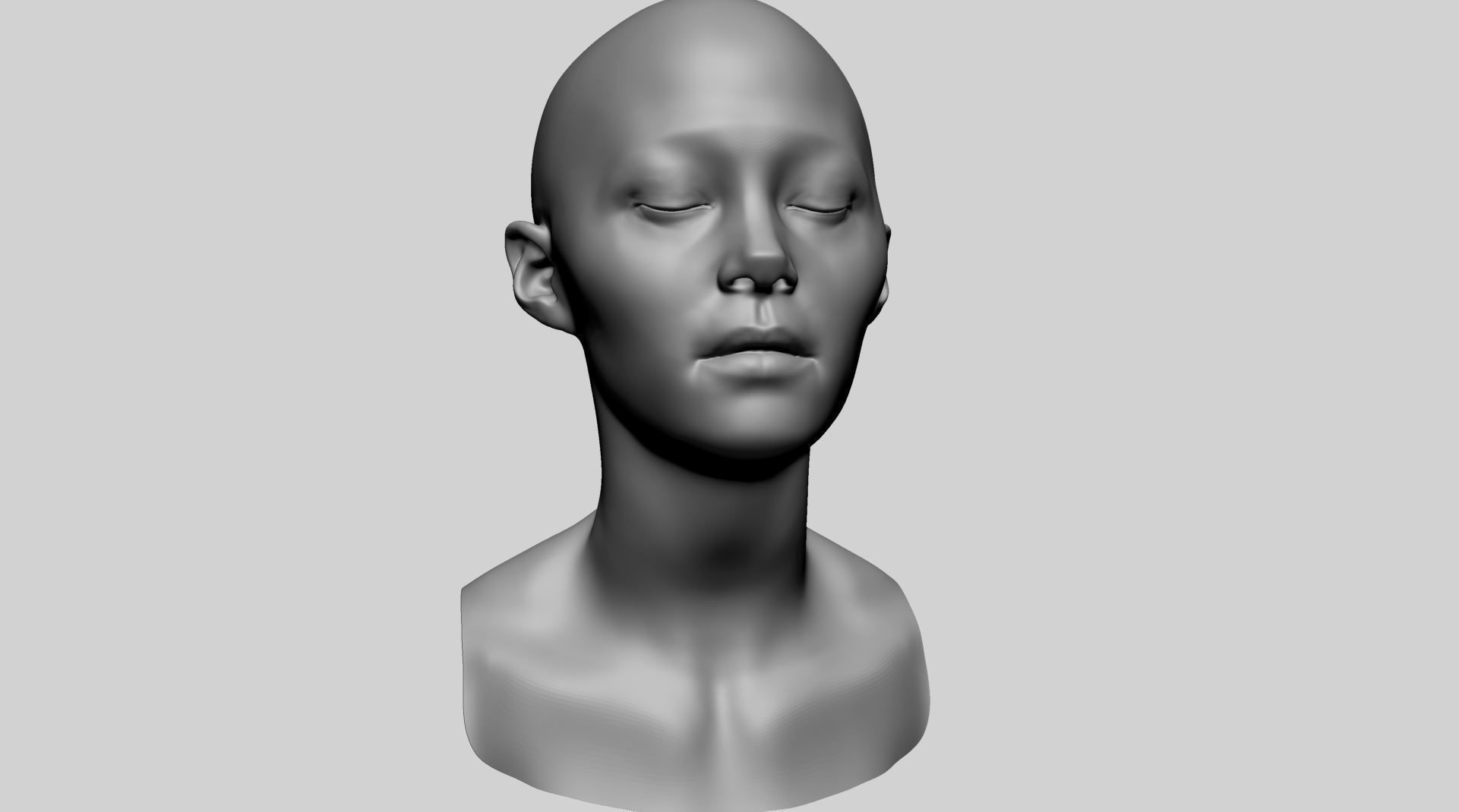 Female Head Basemesh - Expressions 3D model_2