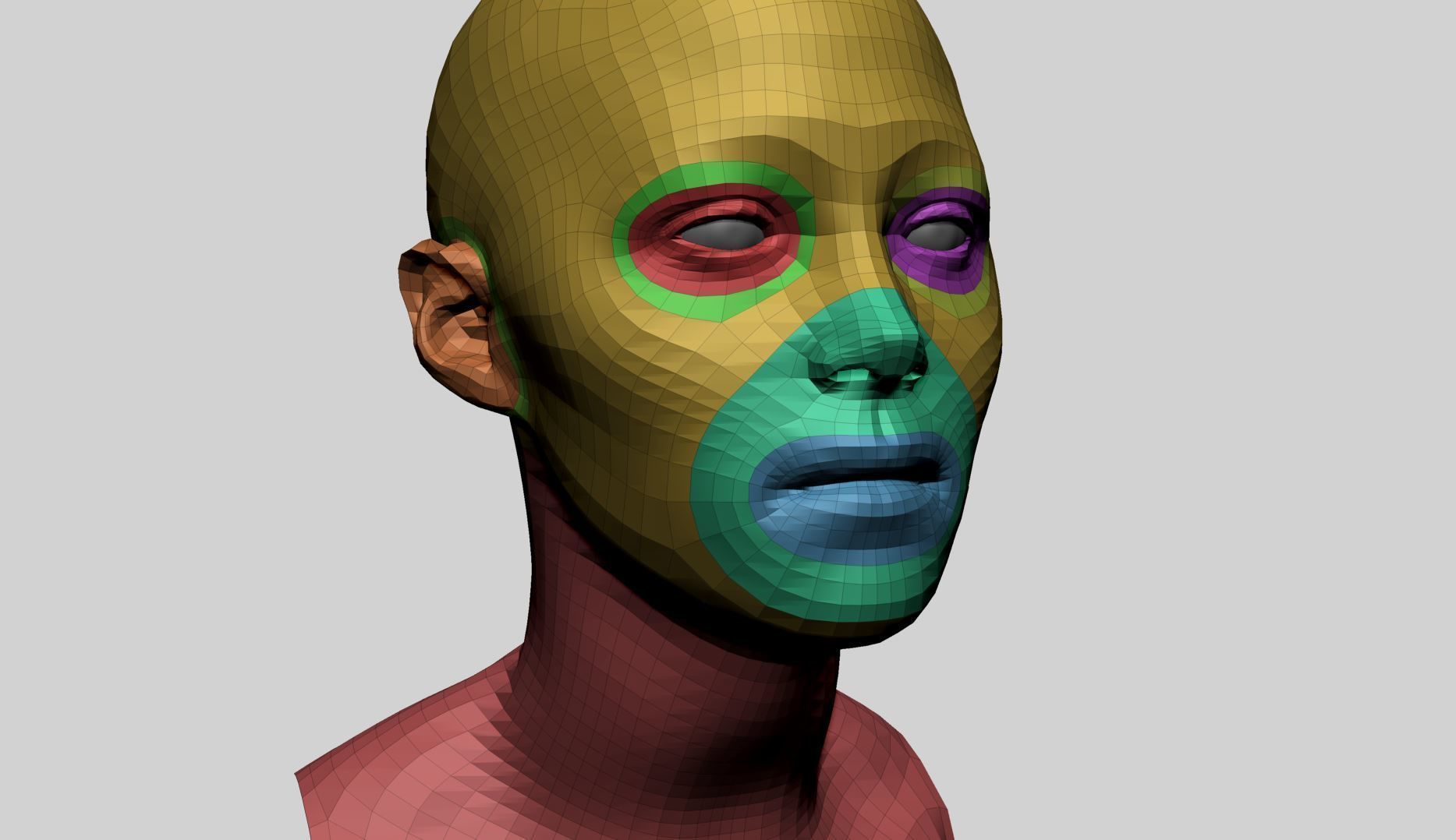 Female Head Basemesh - Expressions 3D model_11