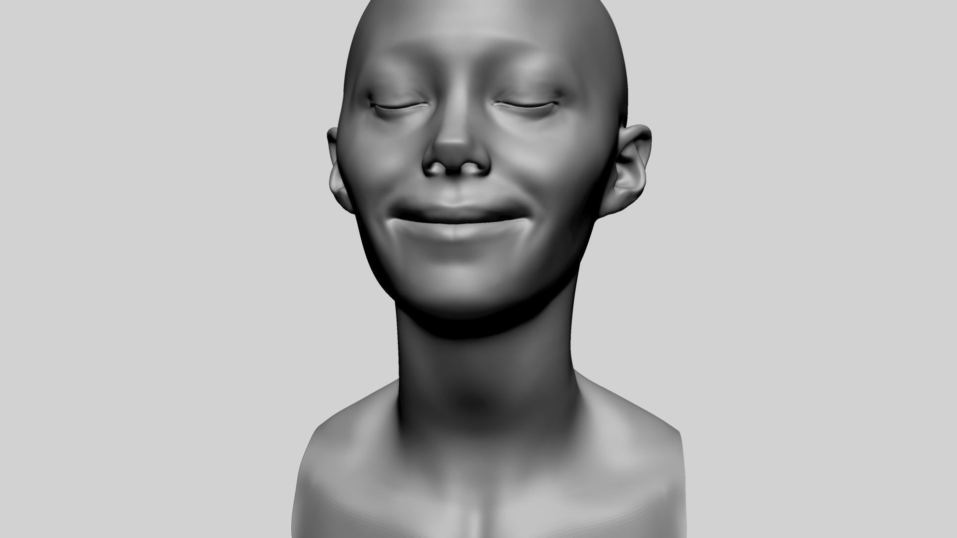 Female Head Basemesh - Expressions 3D model_8