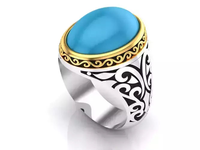 0117 - Firoza Stone Antique Ring