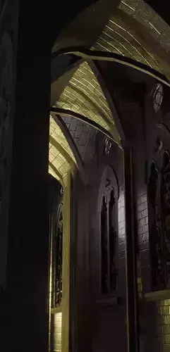 Stained  Glass Windows And Arctetural asset 3D model