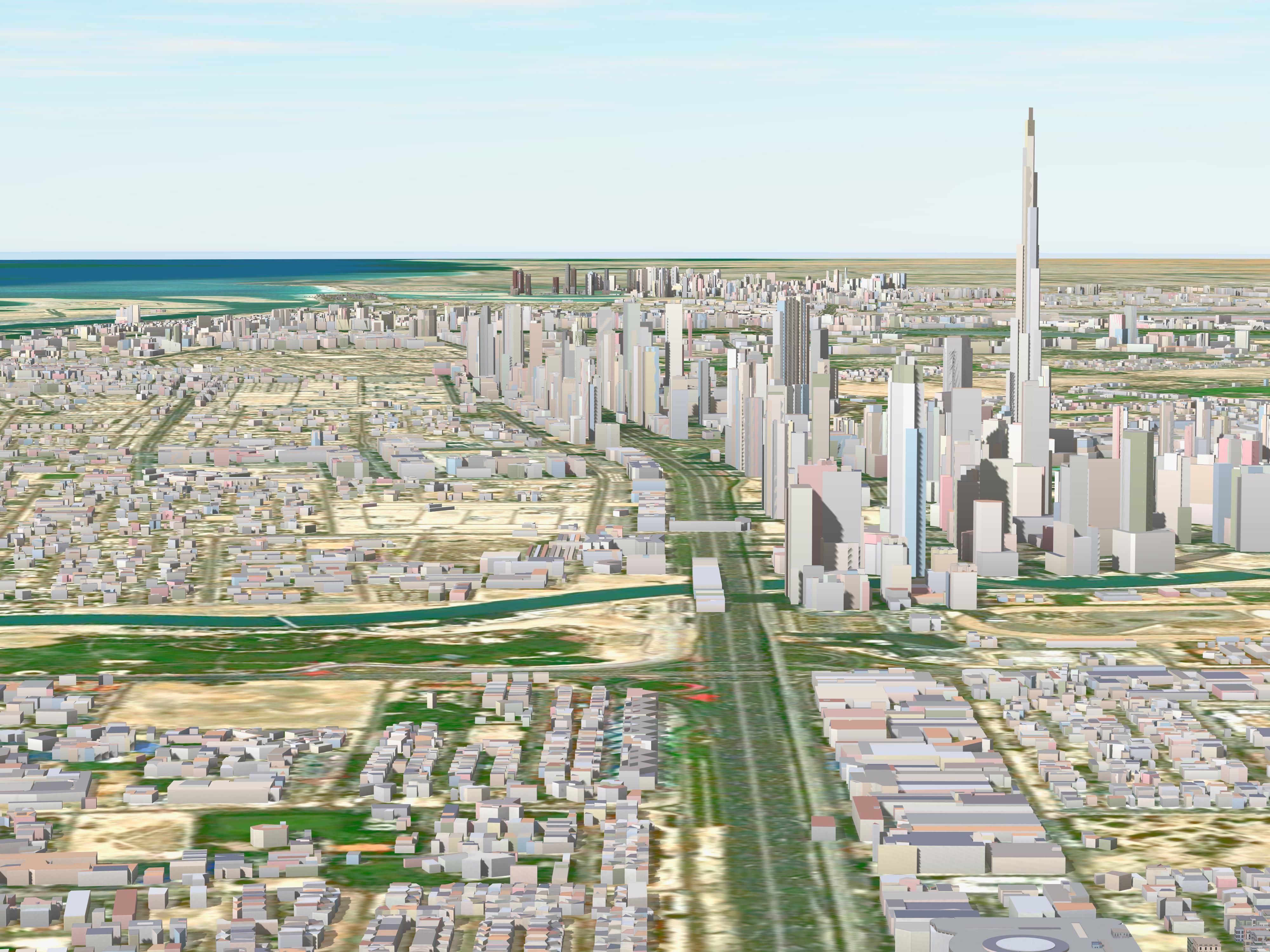 Dubai City Full Low poly Low-poly 3D model_4