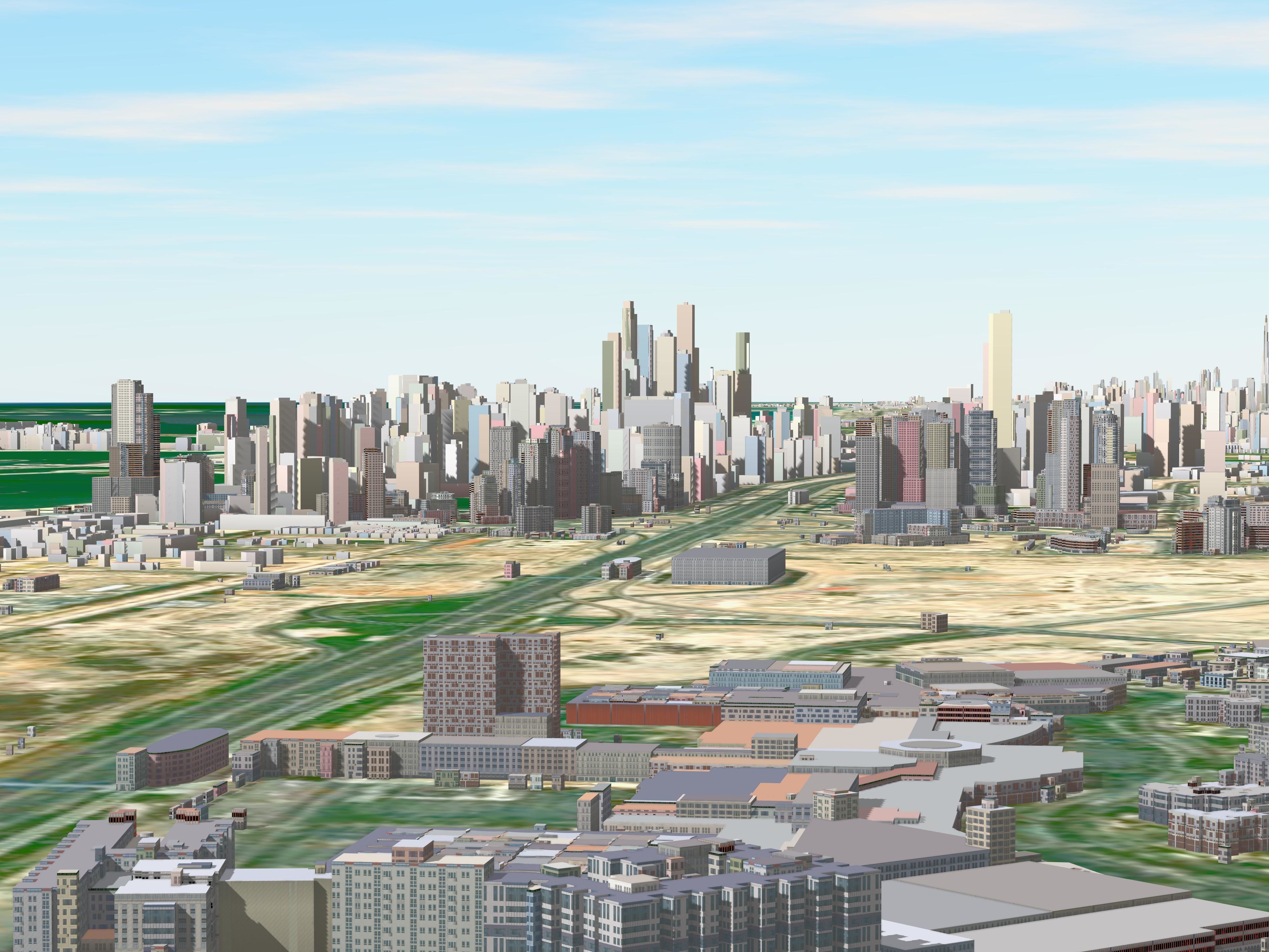 Dubai City Full Low poly Low-poly 3D model_3
