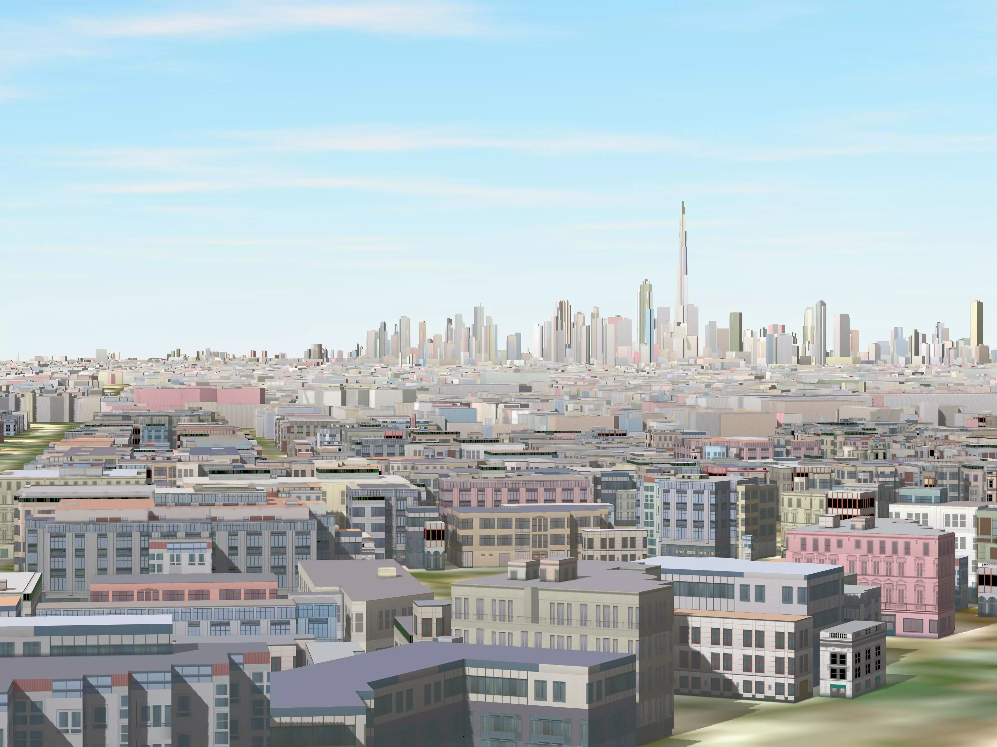 Dubai City Full Low poly Low-poly 3D model_0