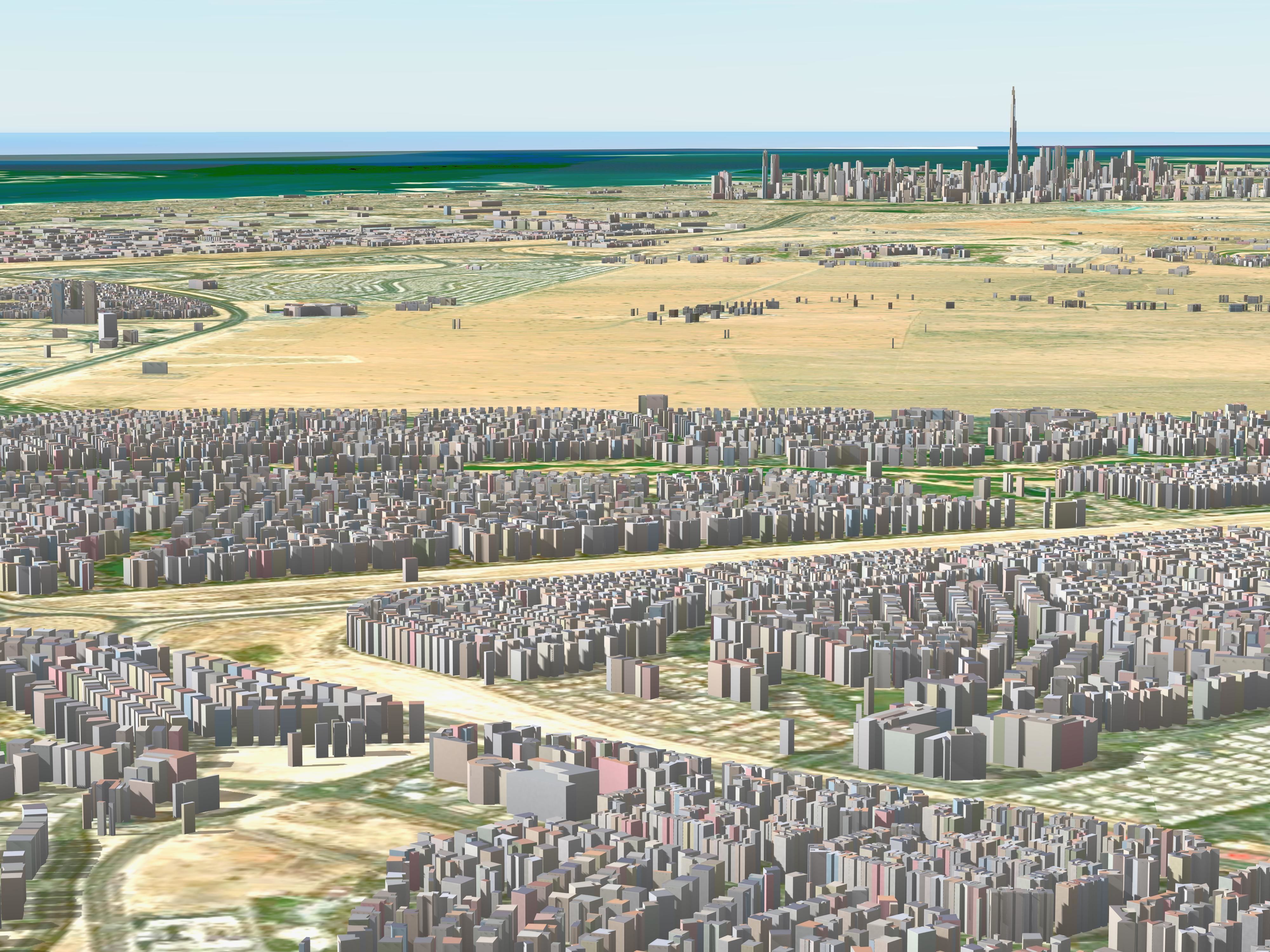 Dubai City Full Low poly Low-poly 3D model_12