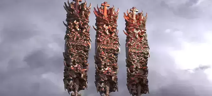 Dantes Inferno Hell Cube Sculpture 2  3D model