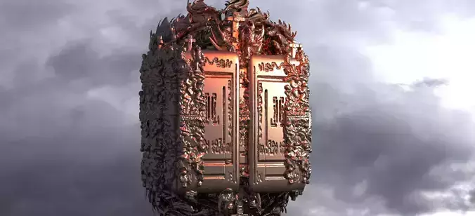 Dantes Inferno Hell Cube Sculpture huge 3D model