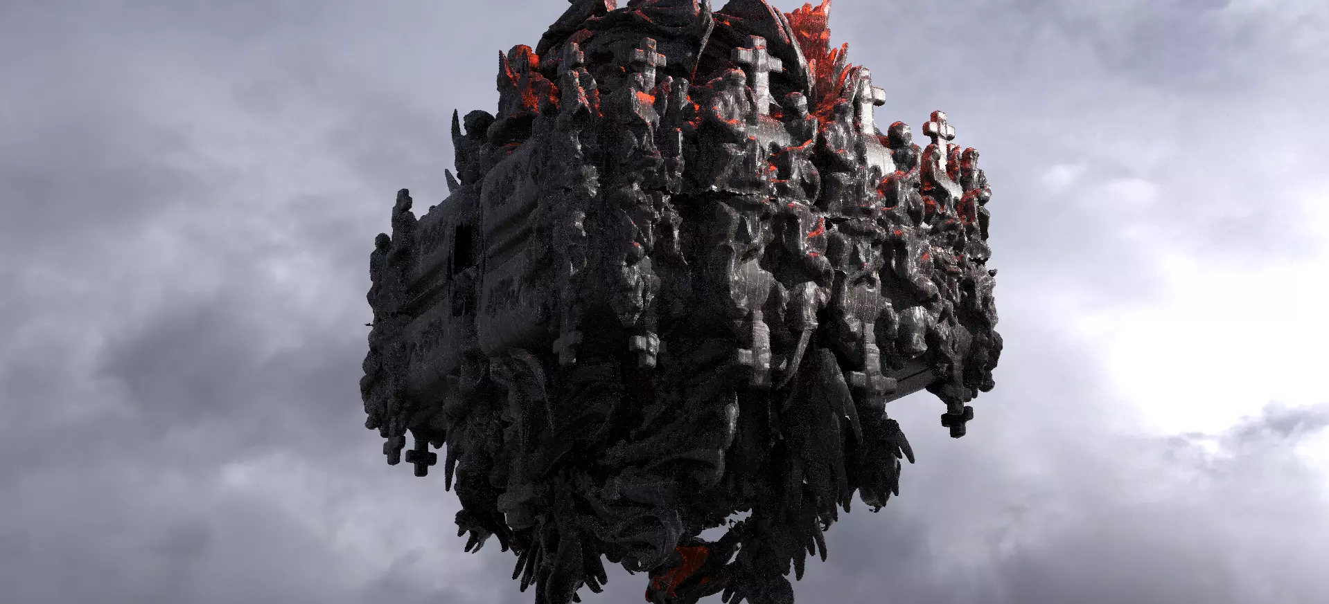 Dantes Inferno Hell Cube Sculpture 3 3D model_0