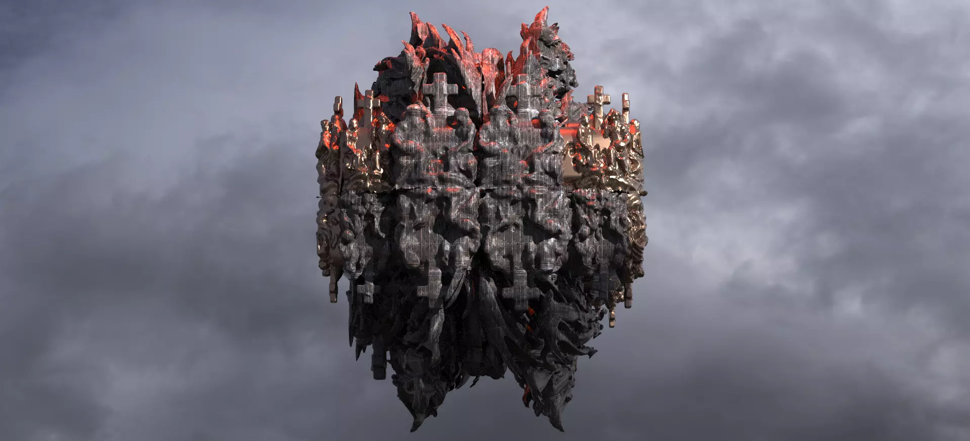 Dantes Inferno Hell Cube Sculpture 8 3D model_0