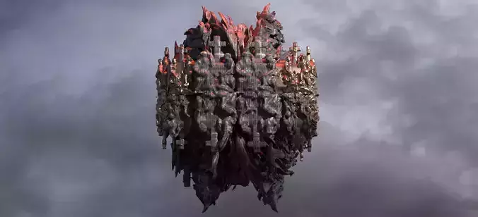 Dantes Inferno Hell Cube Sculpture 8 3D model