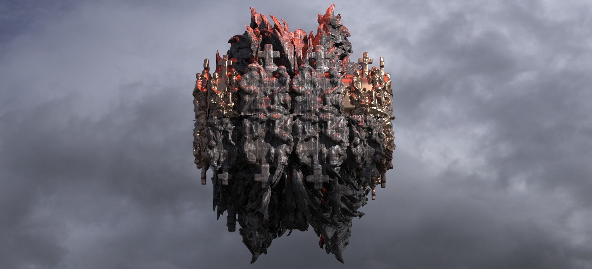 Dantes Inferno Hell Cube Sculpture 8 3D model_1