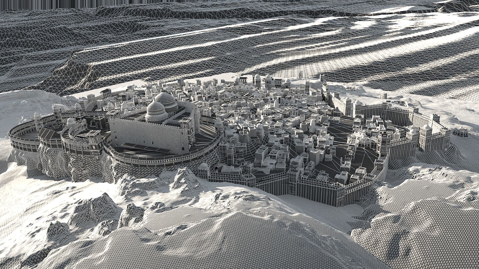 MiddleEast City Fantasy Desert Arab City 3D model_9