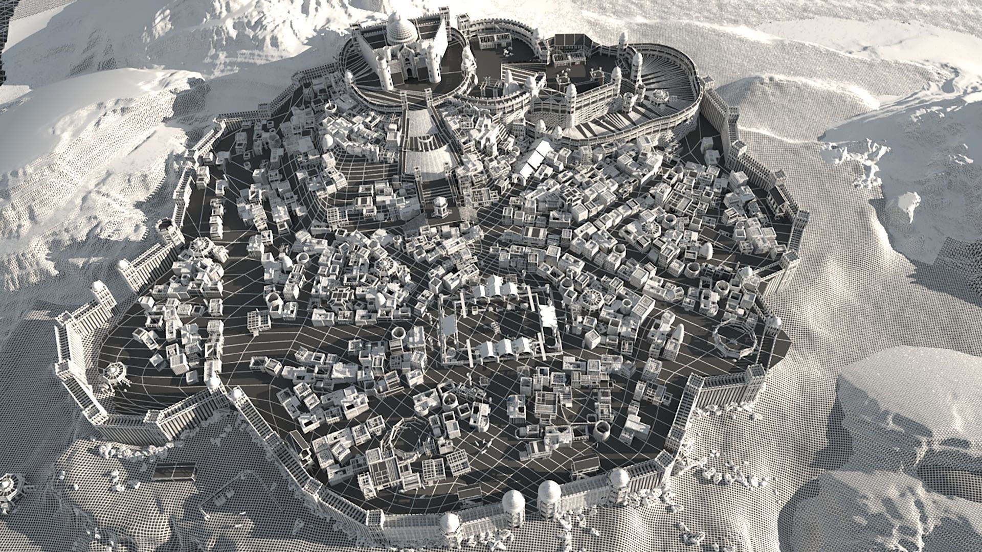 MiddleEast City Fantasy Desert Arab City 3D model_5