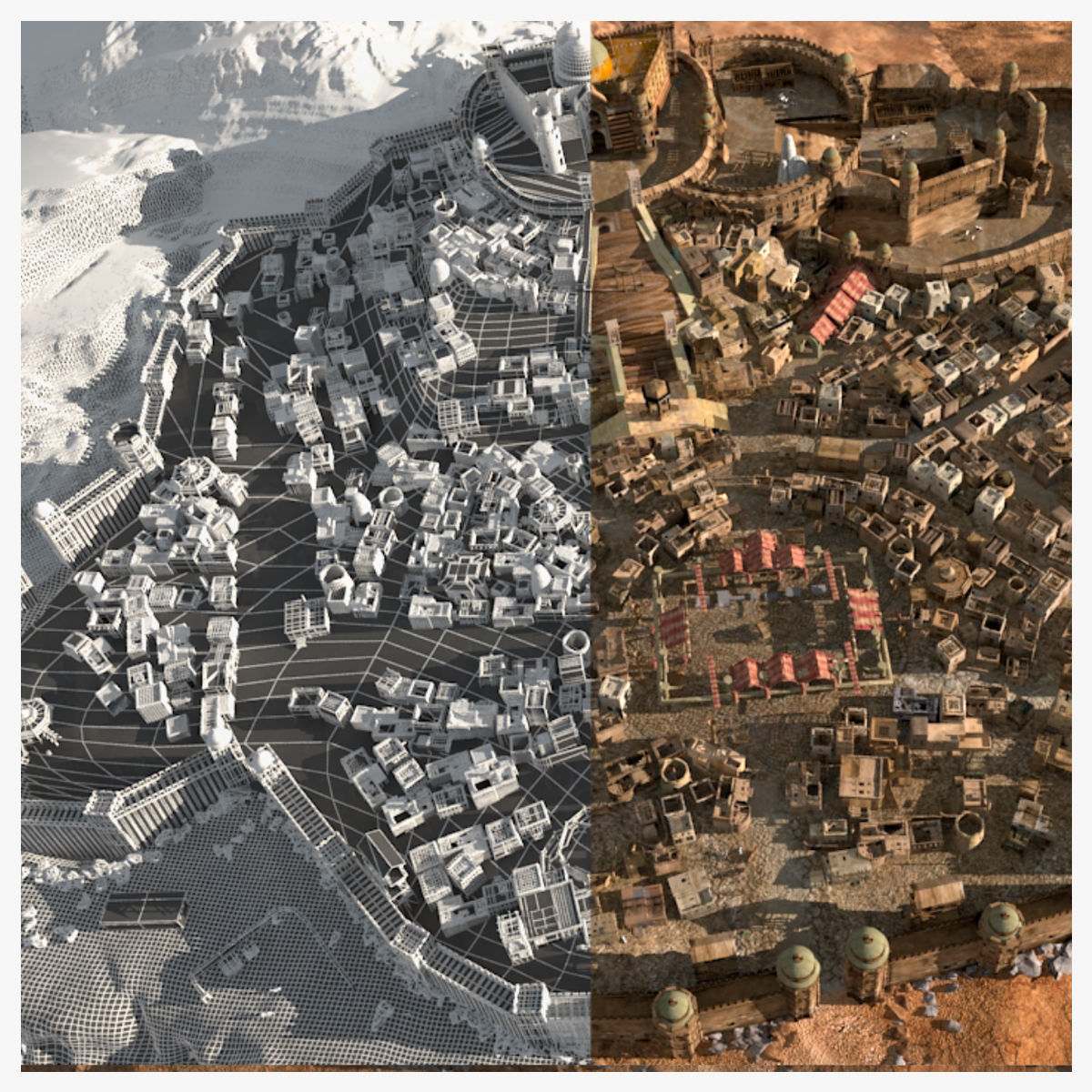 MiddleEast City Fantasy Desert Arab City 3D model_15