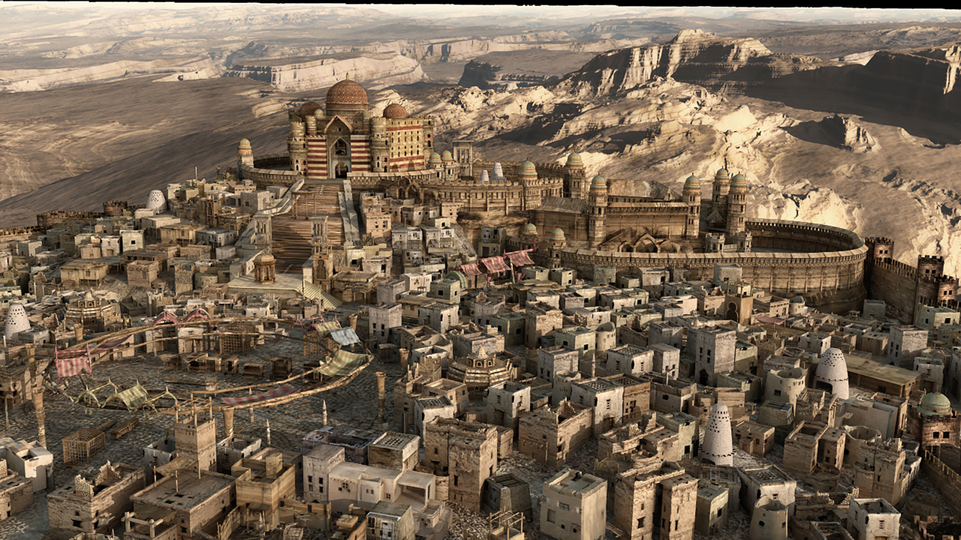 MiddleEast City Fantasy Desert Arab City 3D model_6