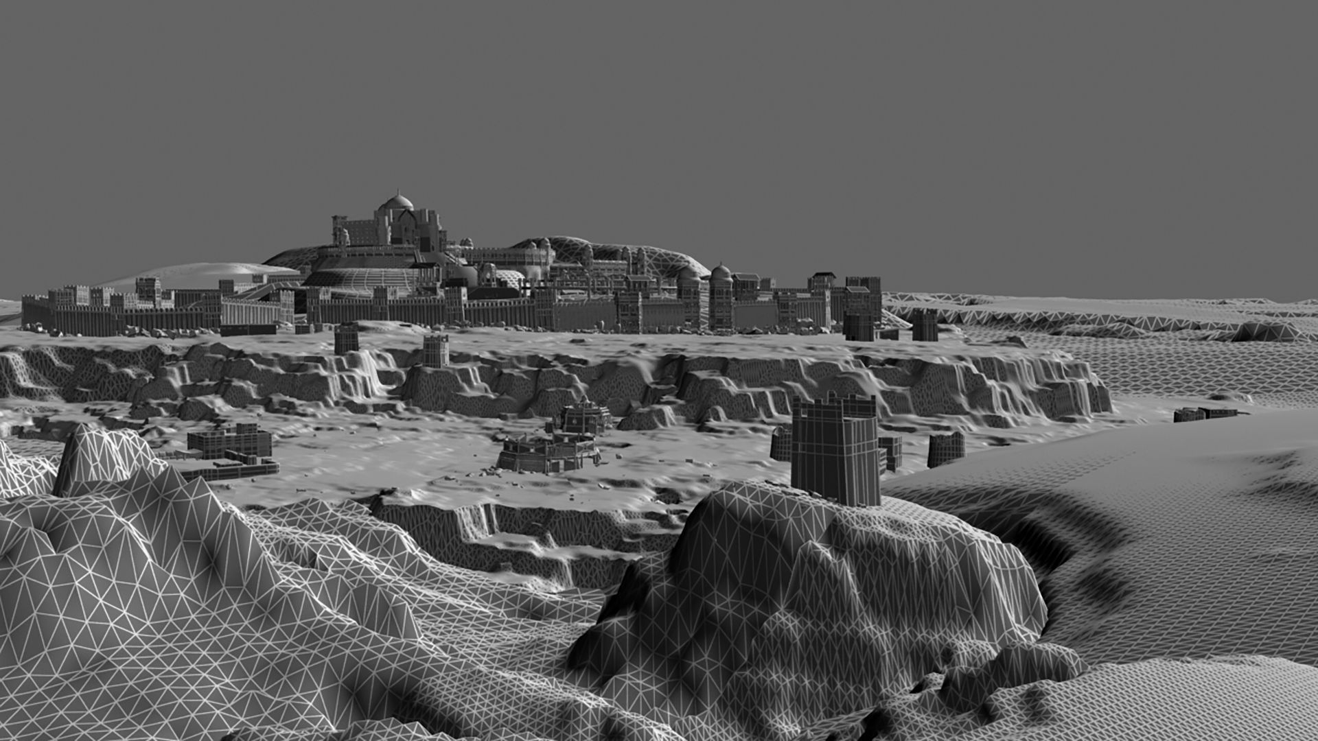 MiddleEast City Fantasy Desert Arab City 3D model_12