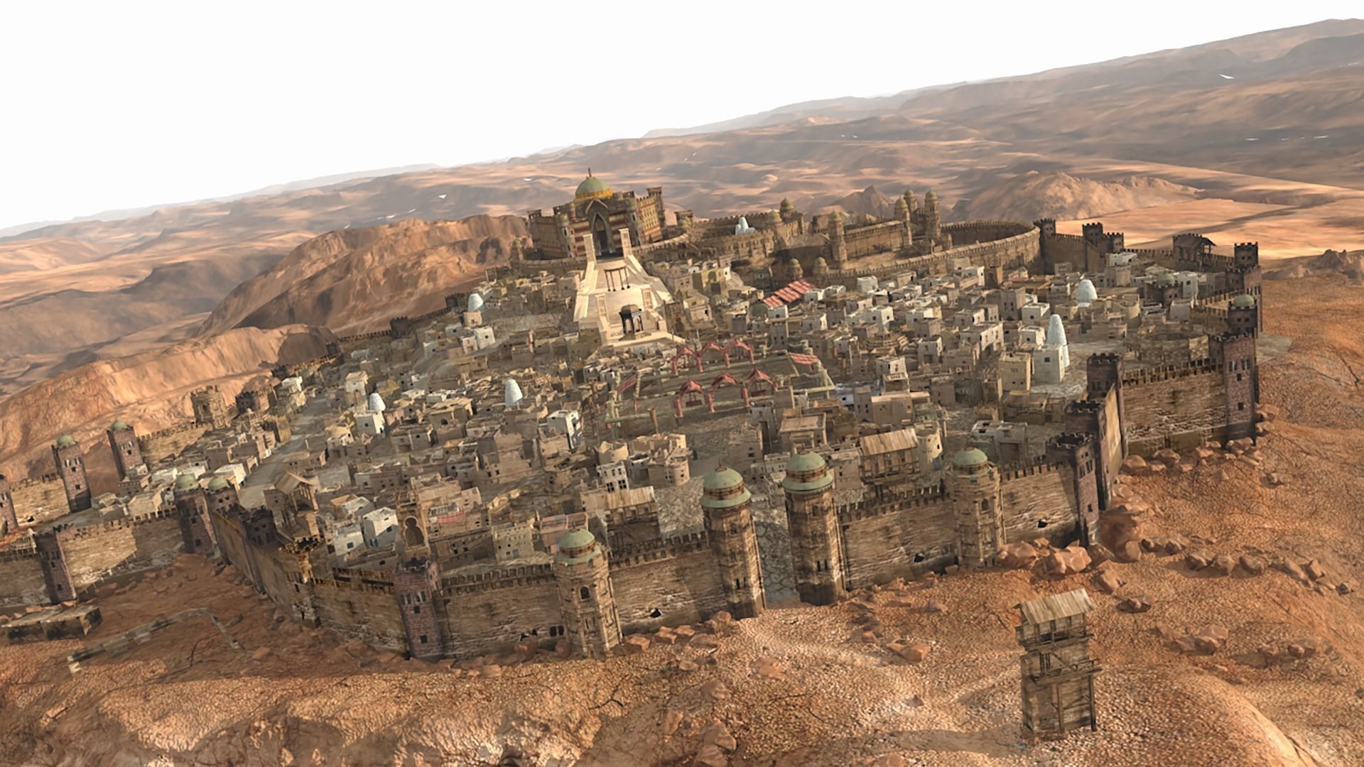 MiddleEast City Fantasy Desert Arab City 3D model_17
