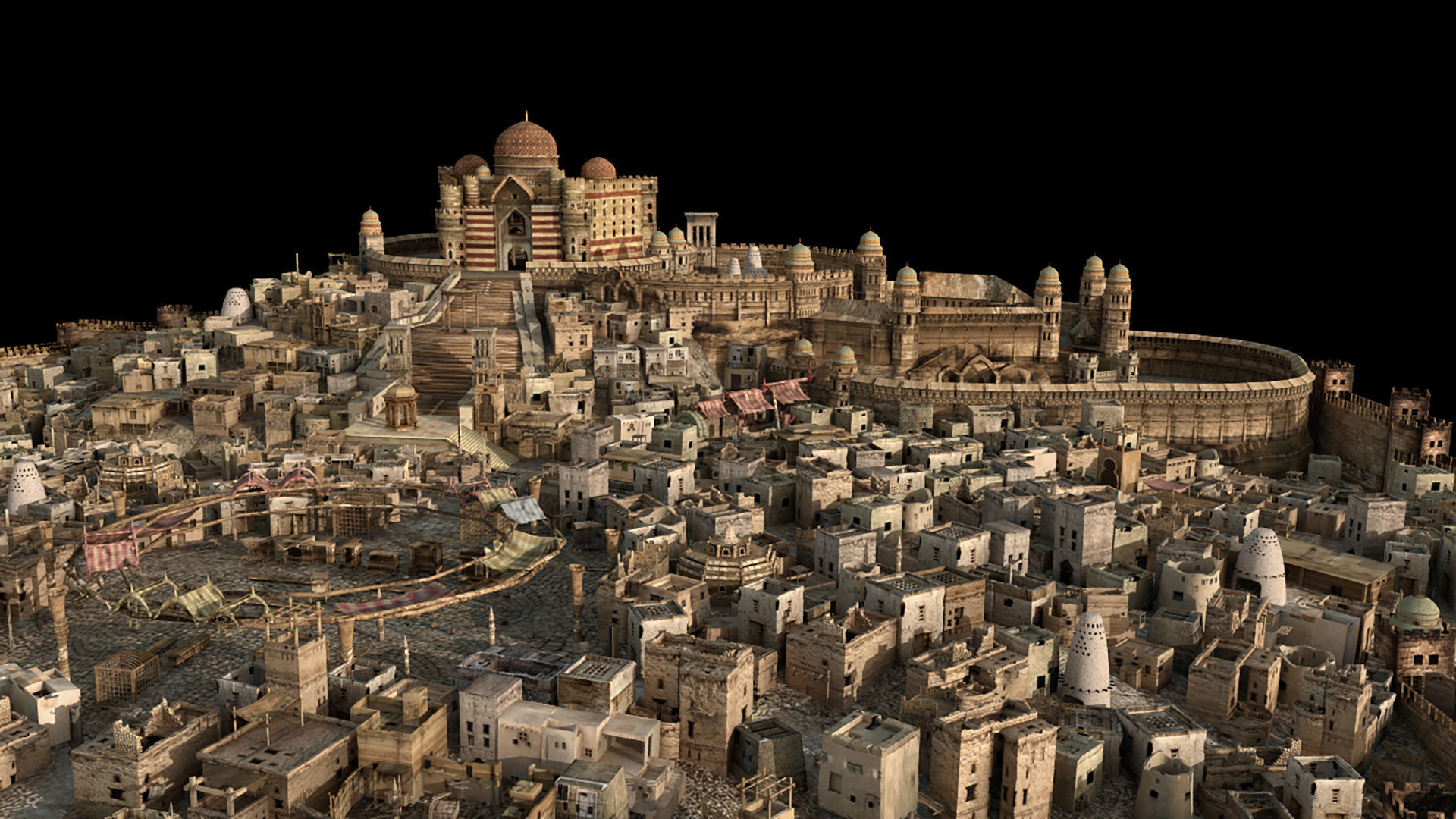 MiddleEast City Fantasy Desert Arab City 3D model_1