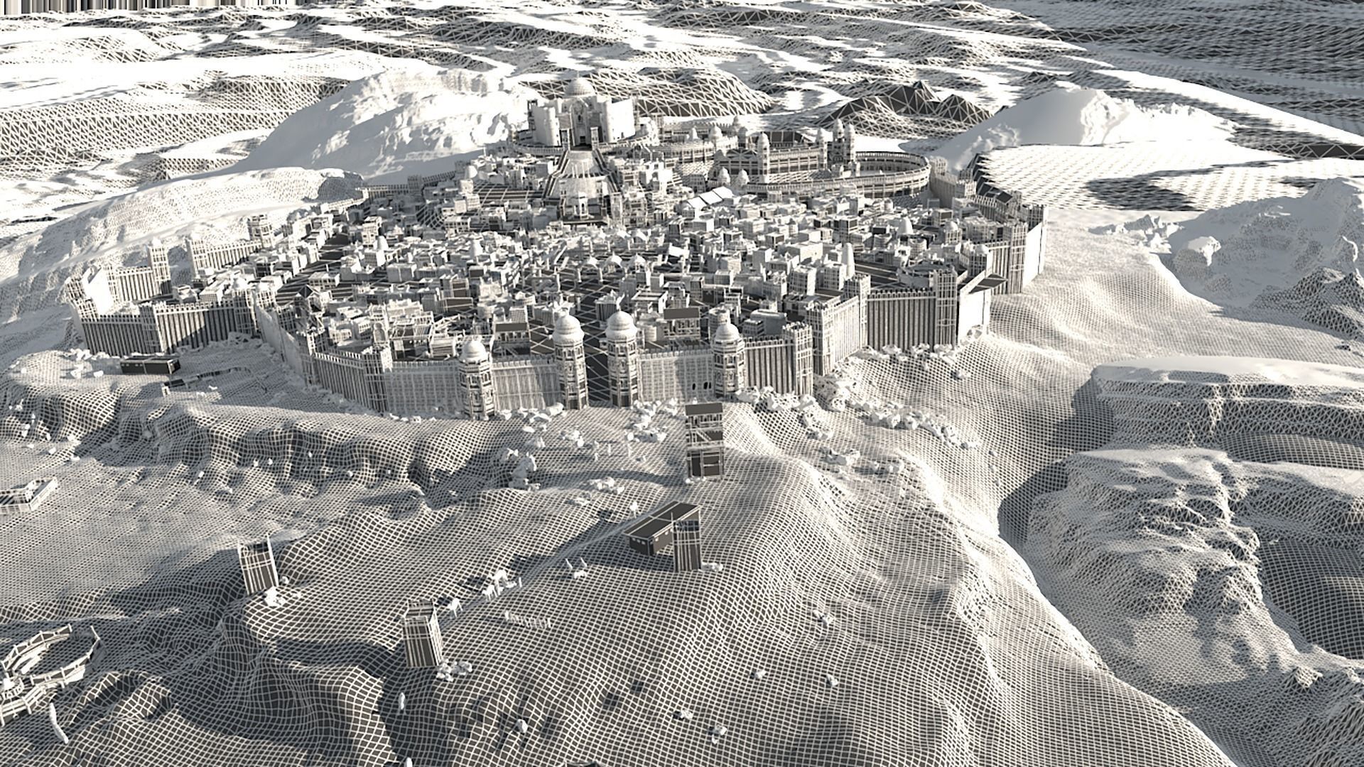 MiddleEast City Fantasy Desert Arab City 3D model_8