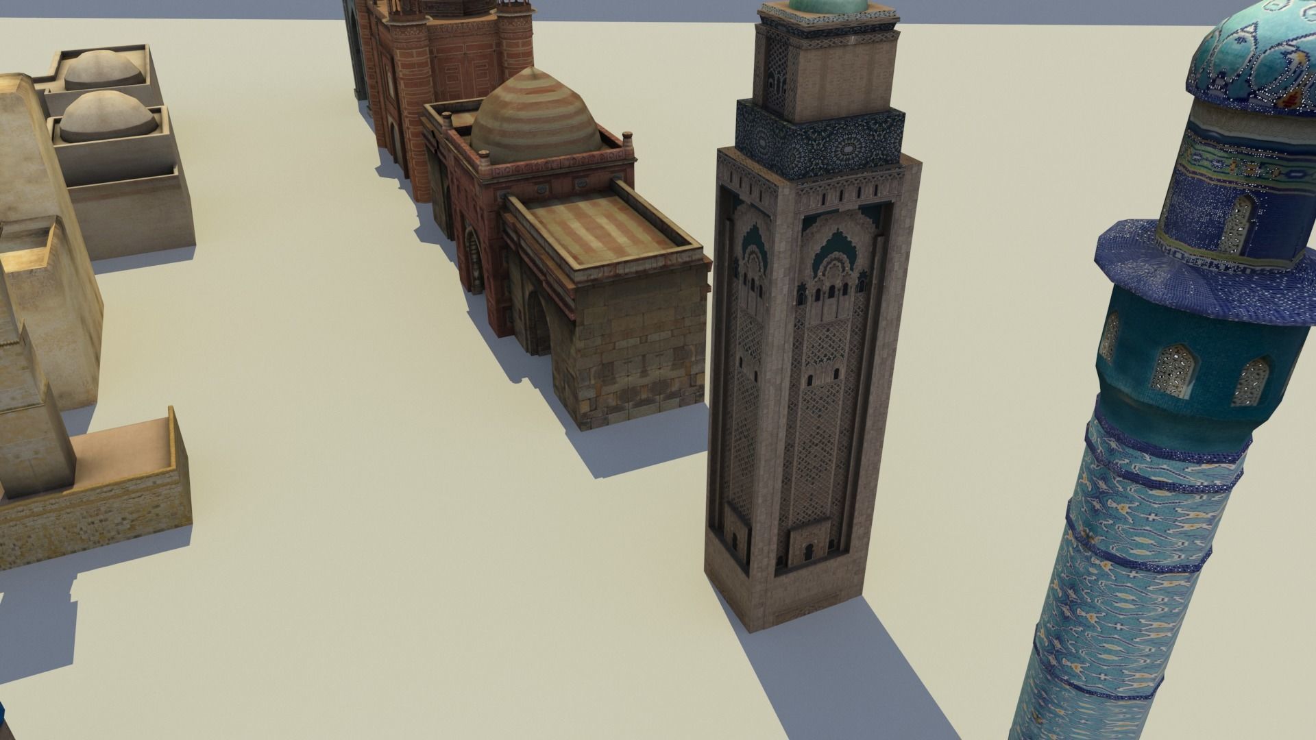 Low Poly Middle East City Buildings and Eastern Architecture  Low-poly 3D model_6