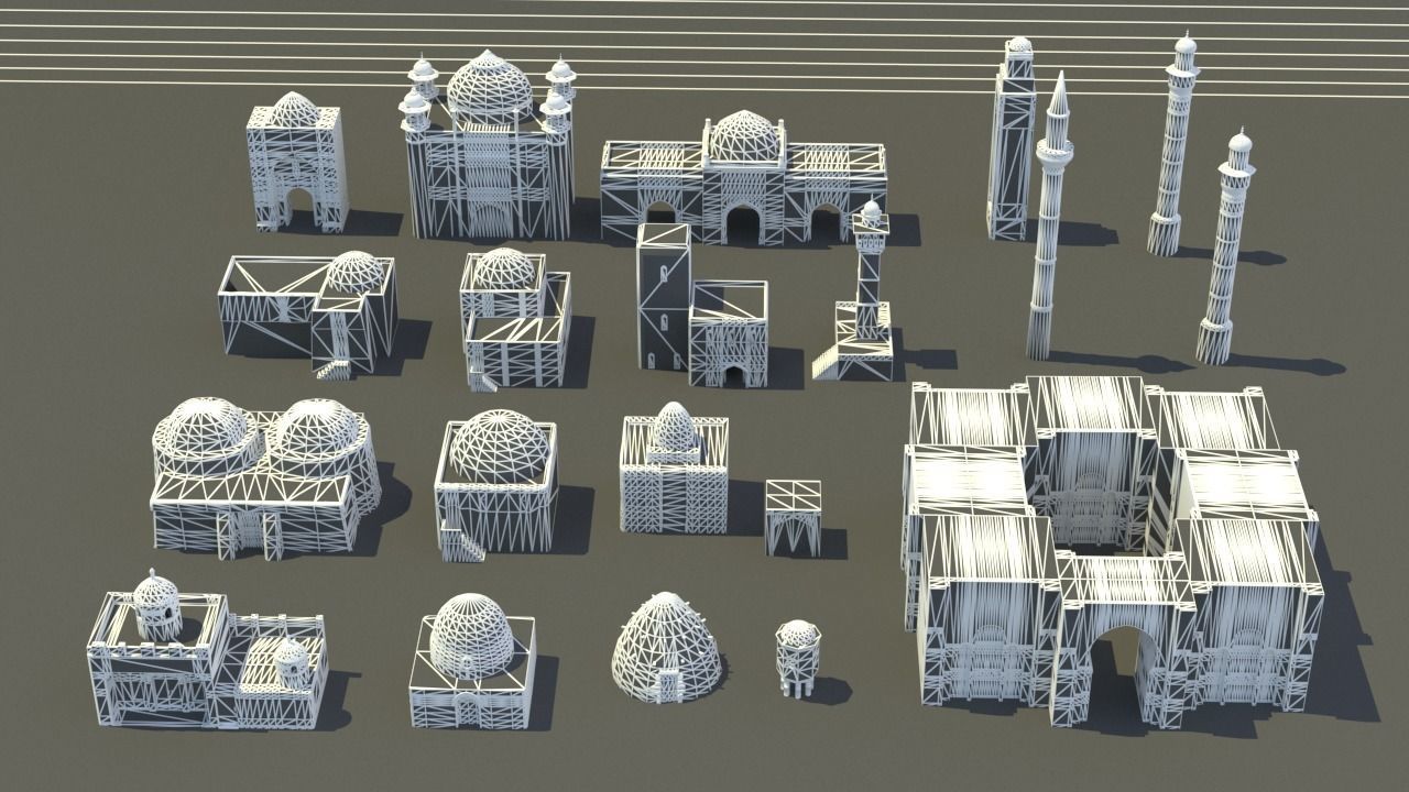Low Poly Middle East City Buildings and Eastern Architecture  Low-poly 3D model_13