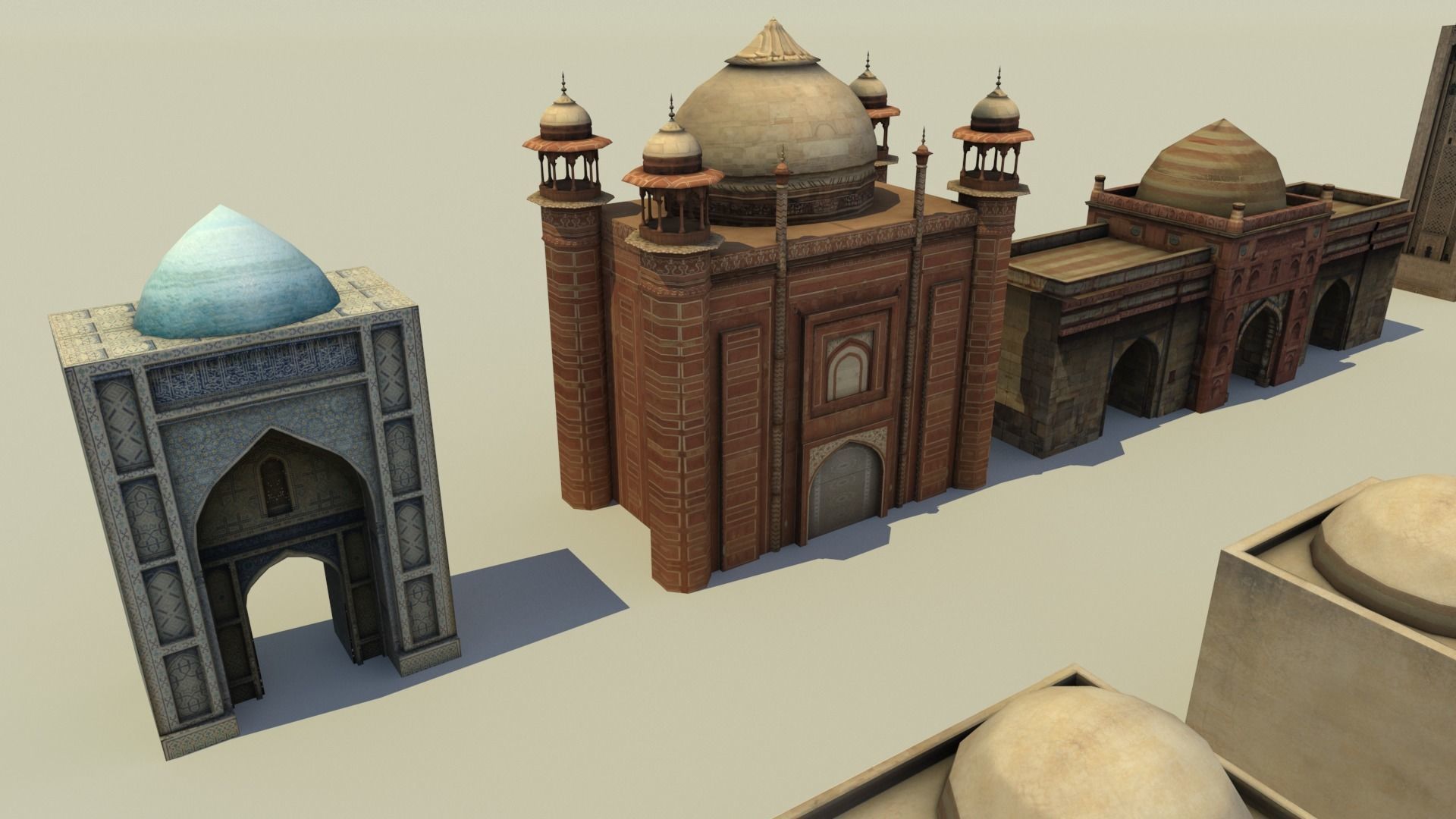 Low Poly Middle East City Buildings and Eastern Architecture  Low-poly 3D model_7
