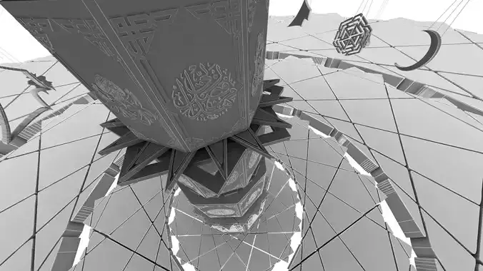 MiddleEast Calligraphy Arabic Wave Swinger Low-poly 3D model