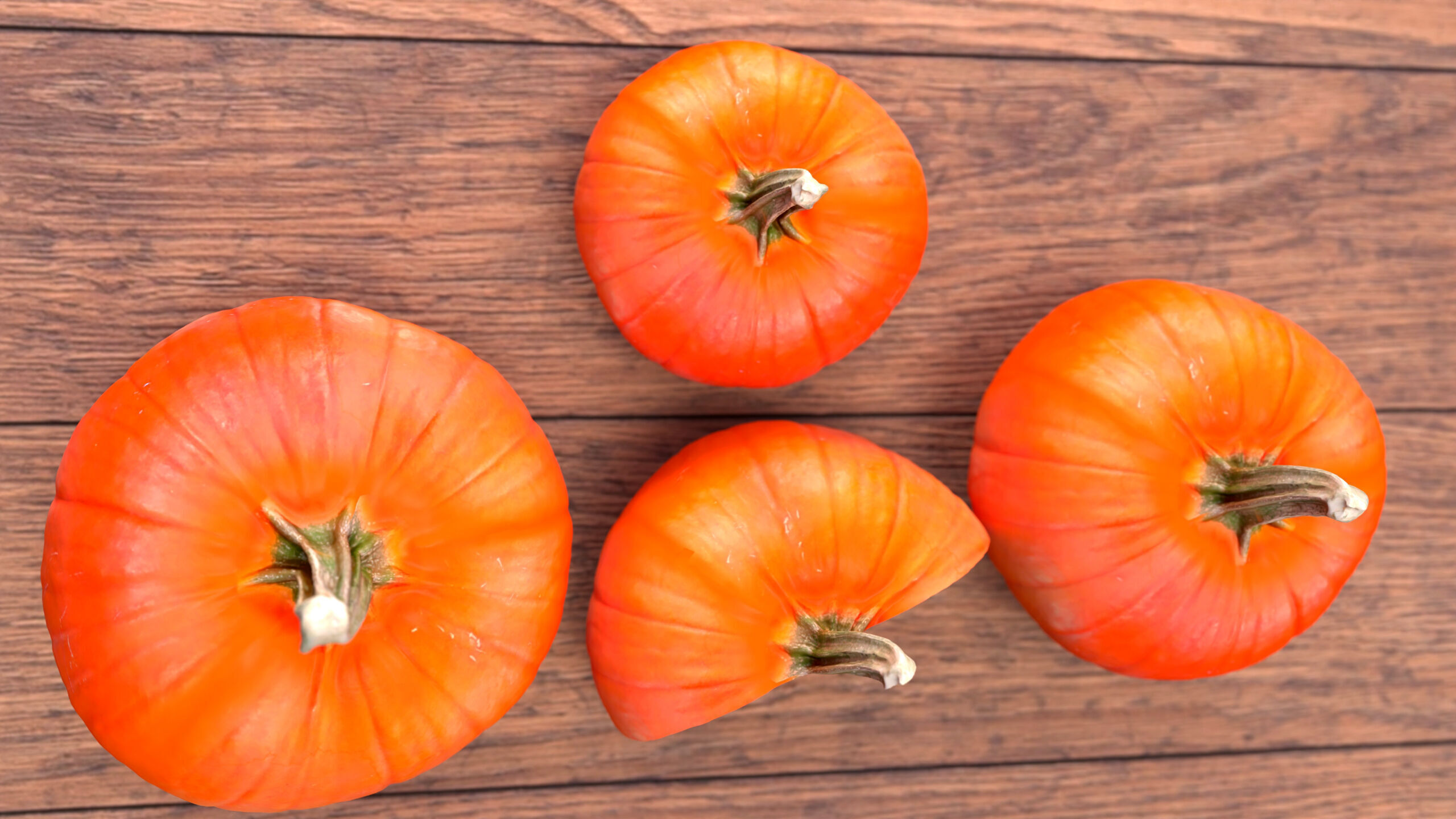 Pumpkin Half Photorealistic 3D model_2