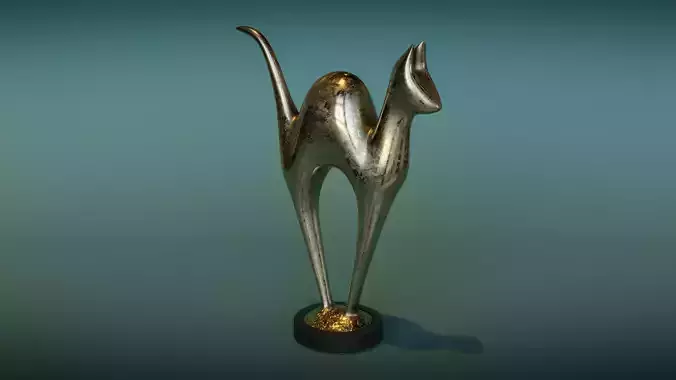 Brass Cat Figurine
