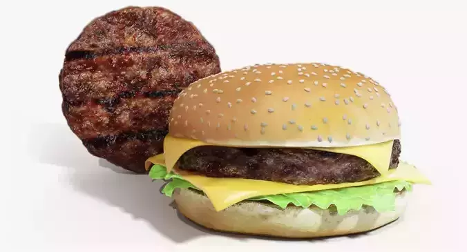 Realistic Burger Sandwich 3D model