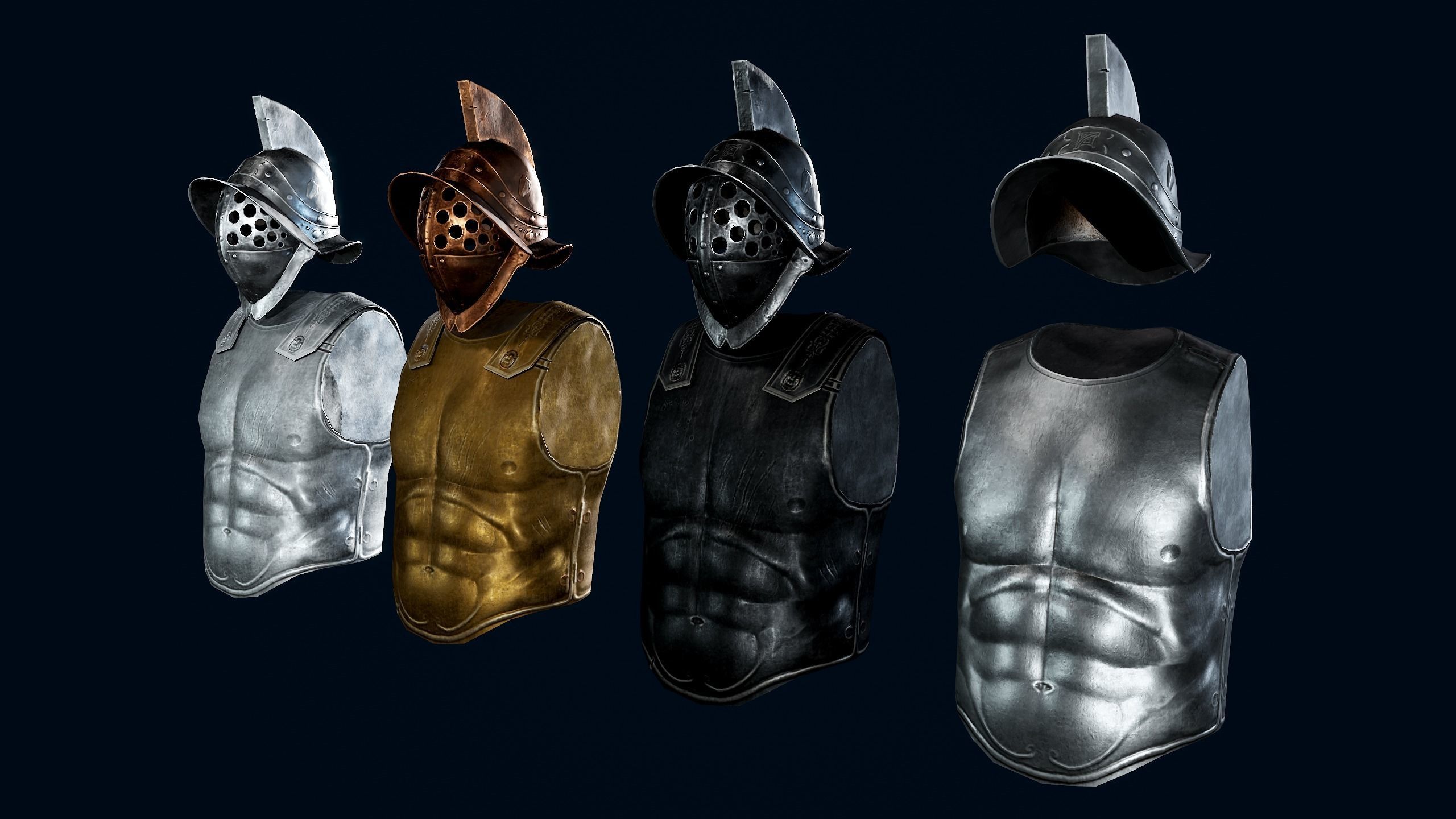 Gladiator Armor Low-poly 3D model_4