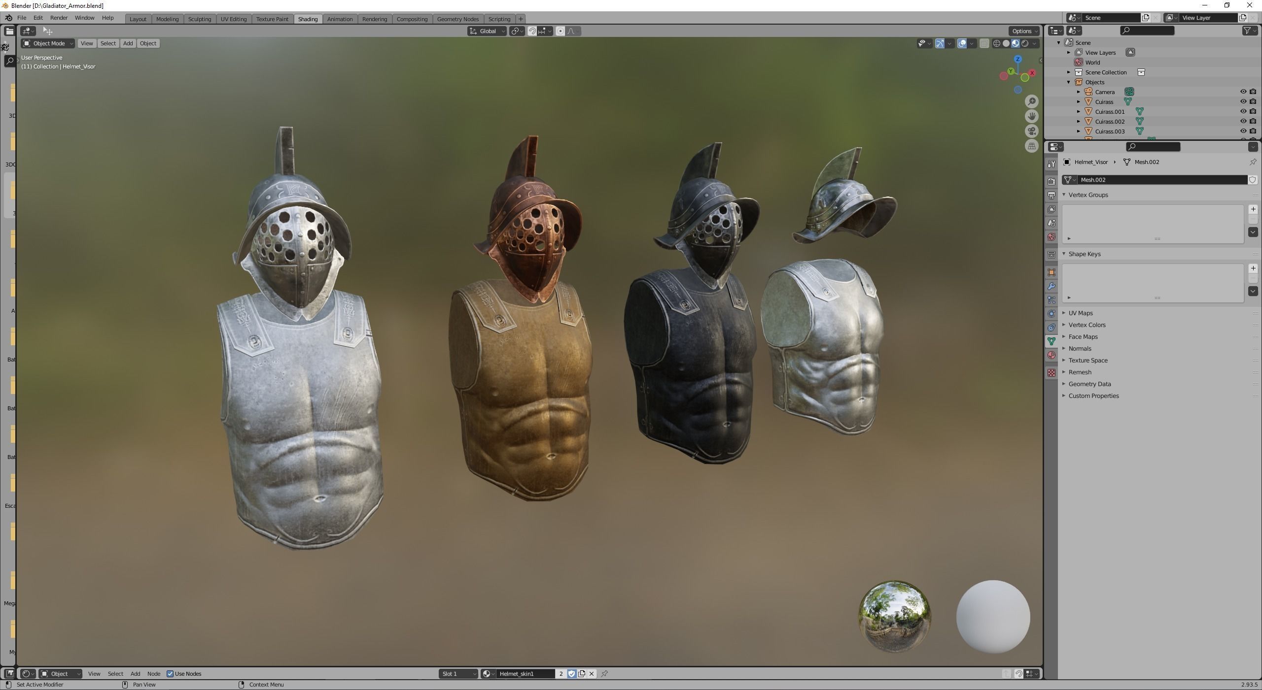 Gladiator Armor Low-poly 3D model_6