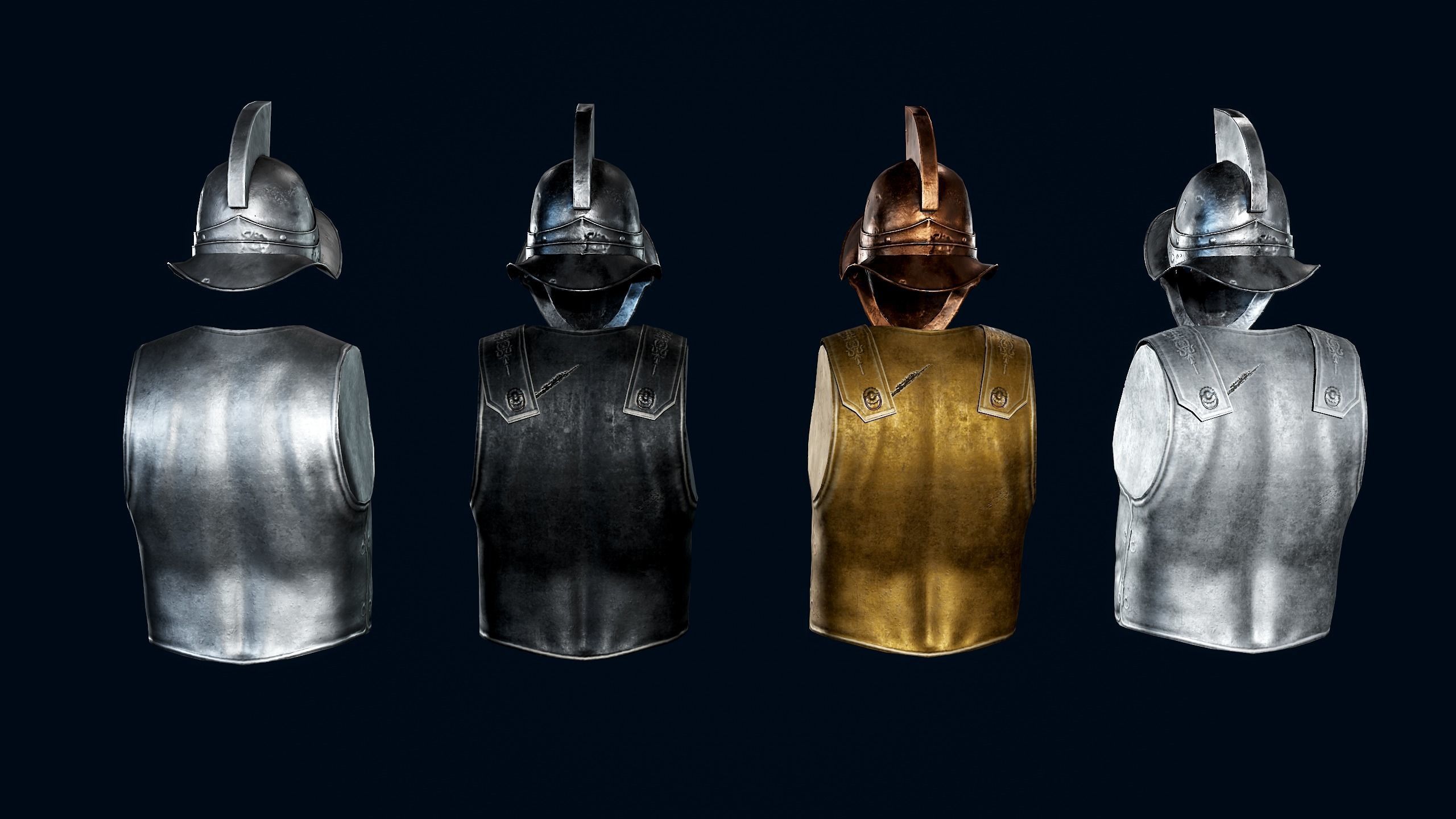 Gladiator Armor Low-poly 3D model_5