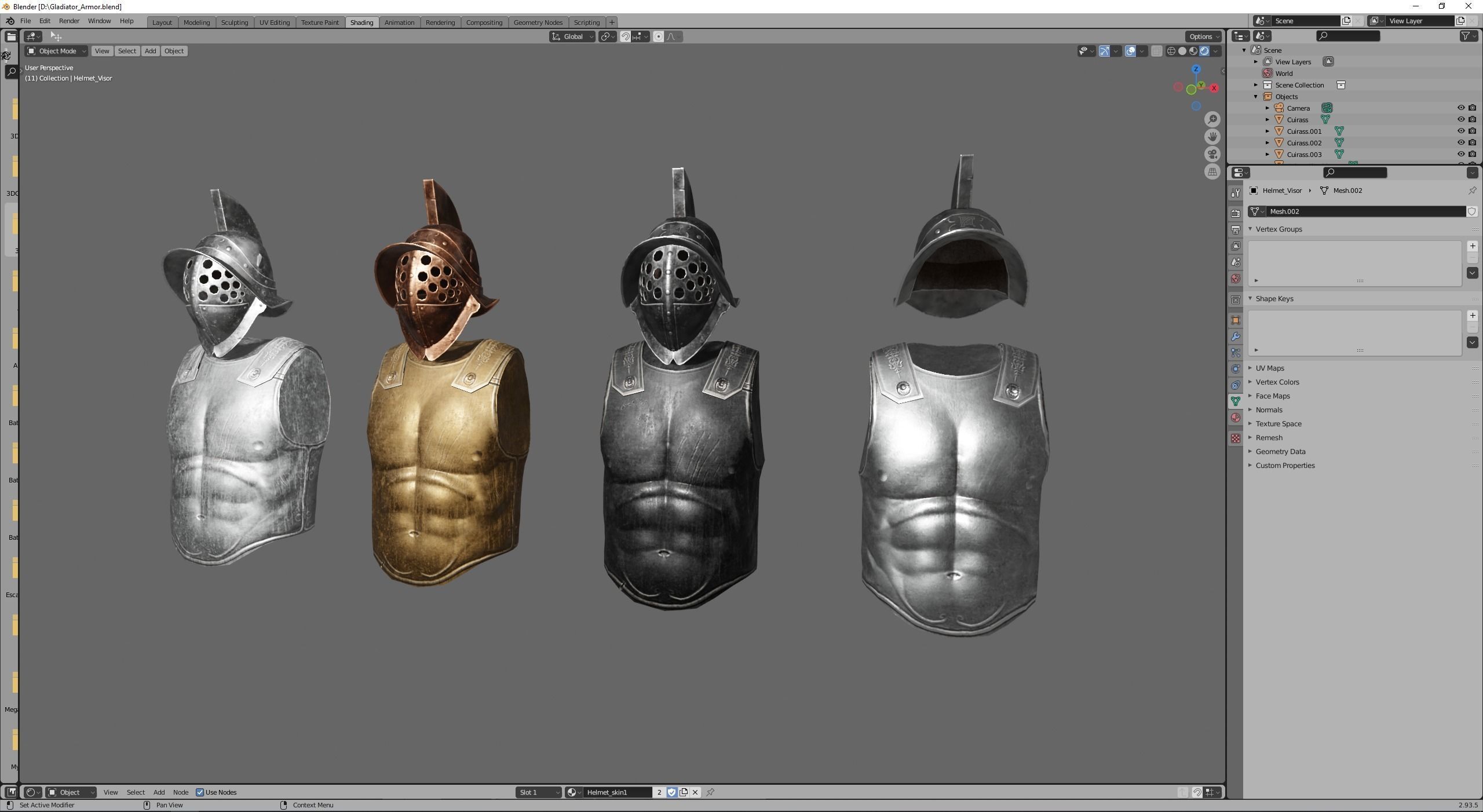 Gladiator Armor Low-poly 3D model_7