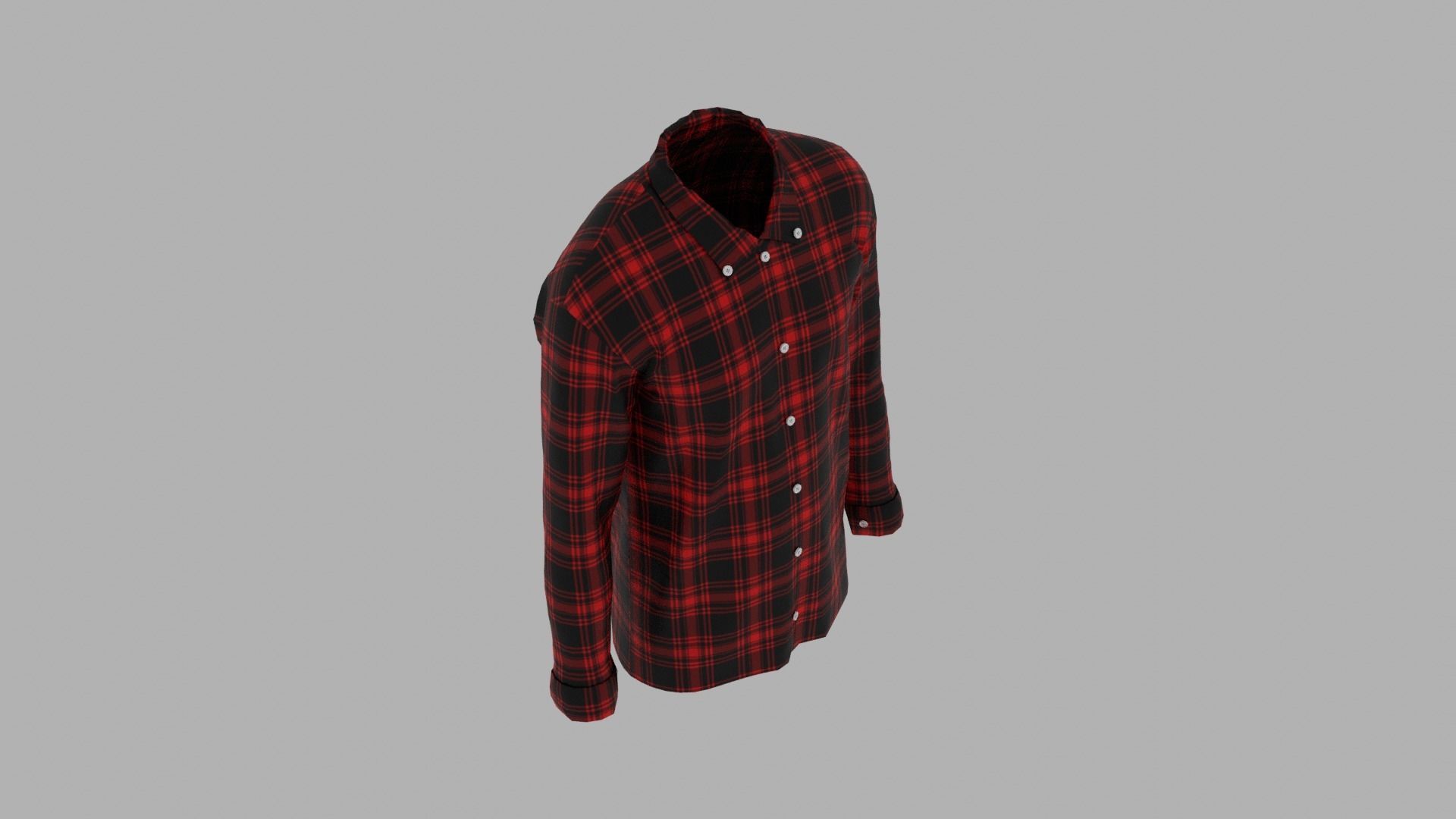 Shirt mannequin in plaid Low-poly 3D model_7