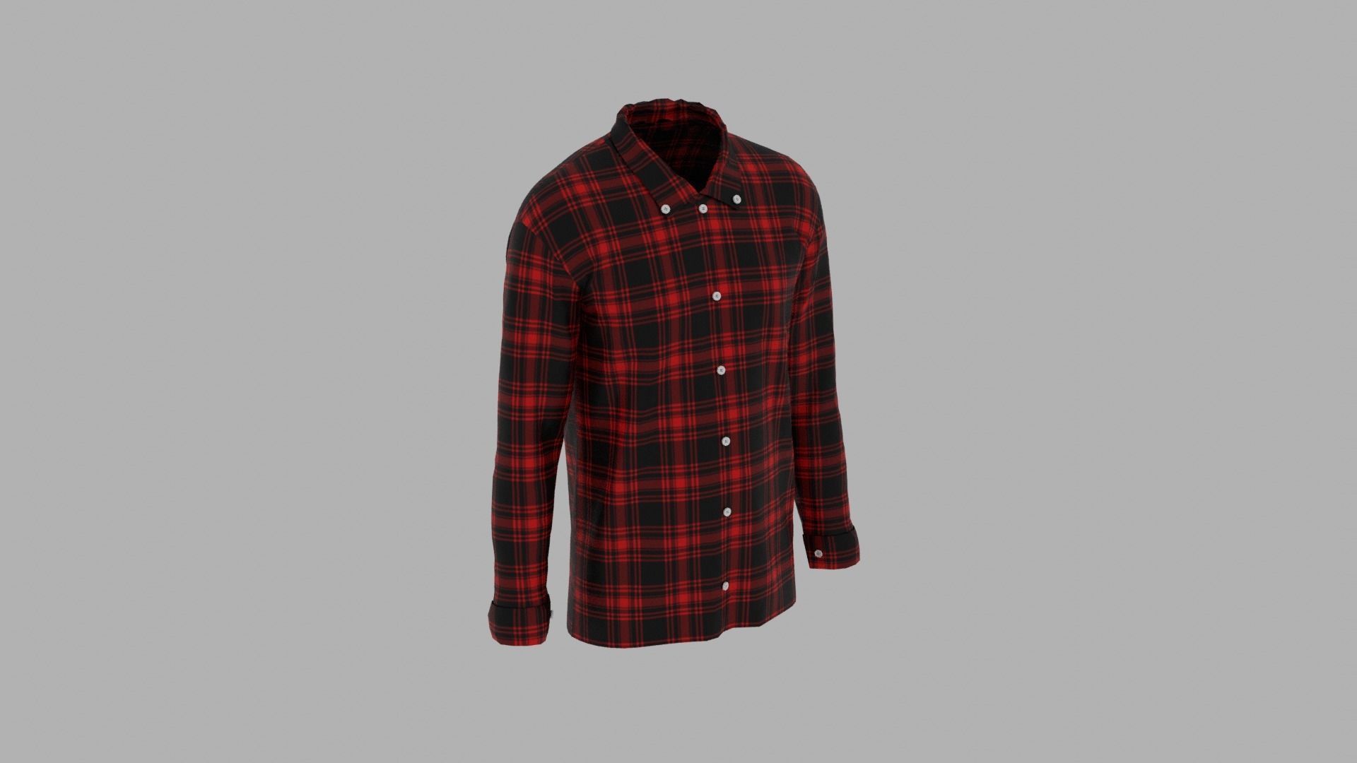 Shirt mannequin in plaid Low-poly 3D model_4