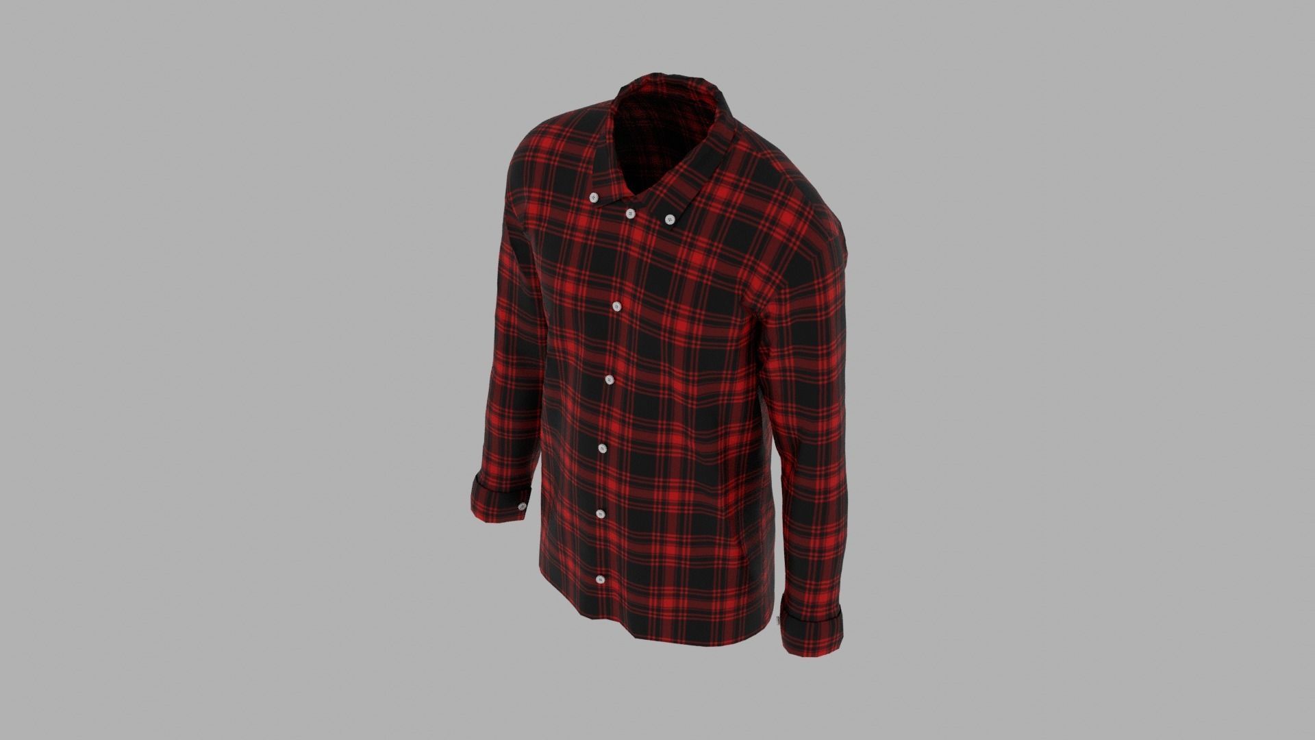Shirt mannequin in plaid Low-poly 3D model_6