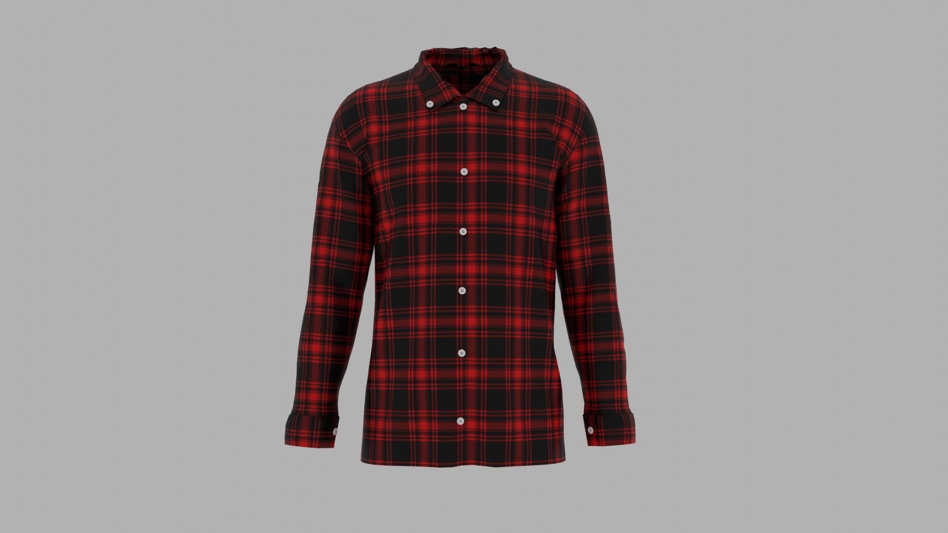 Shirt mannequin in plaid Low-poly 3D model_1