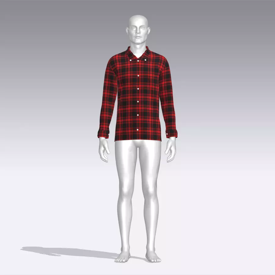 Shirt mannequin in plaid Low-poly 3D model_0