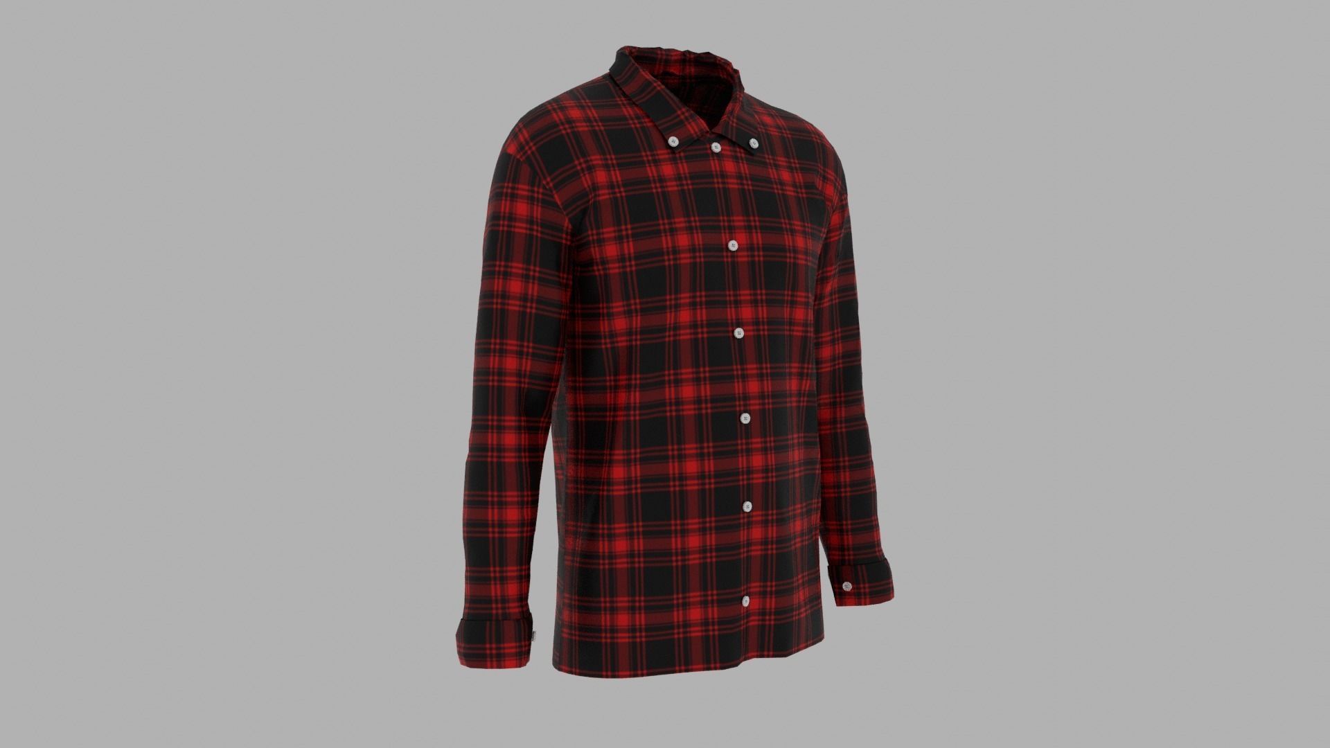 Shirt mannequin in plaid Low-poly 3D model_3