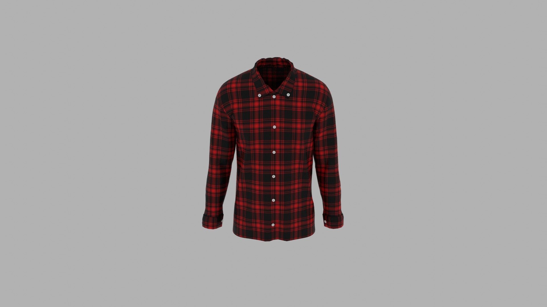 Shirt mannequin in plaid Low-poly 3D model_5
