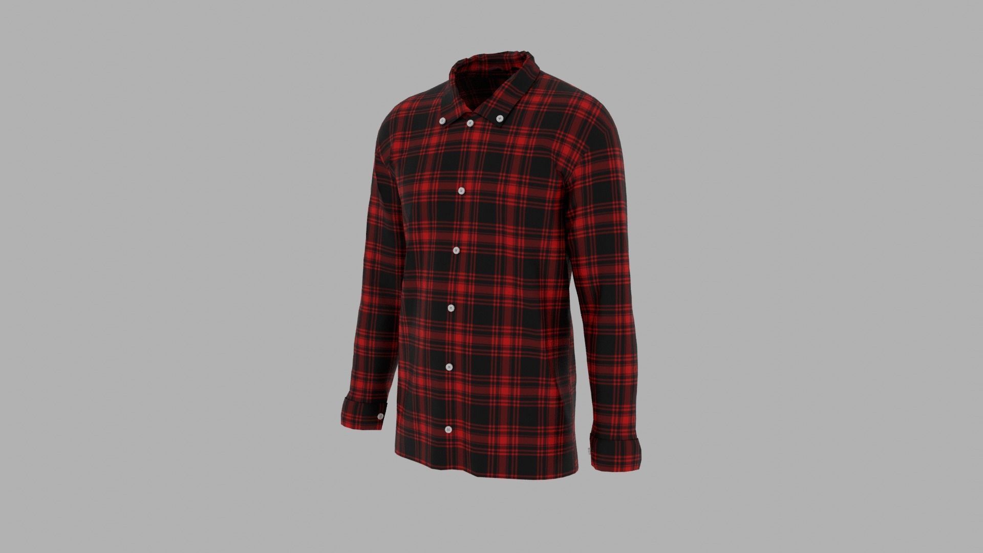 Shirt mannequin in plaid Low-poly 3D model_2