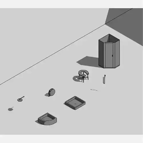 Shower cabins - Pack of revit families