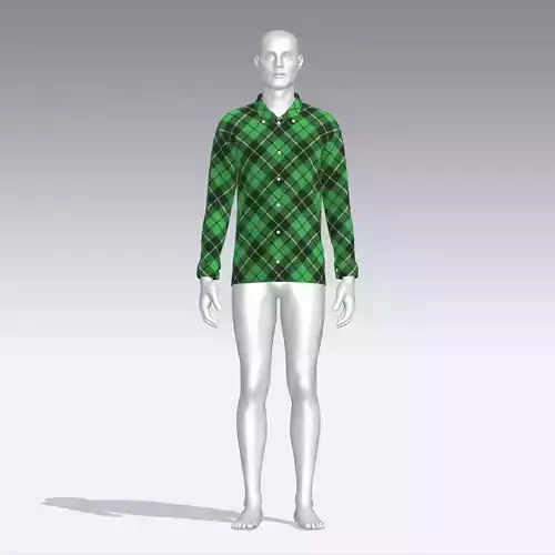 Shirt mannequin wearing plaid