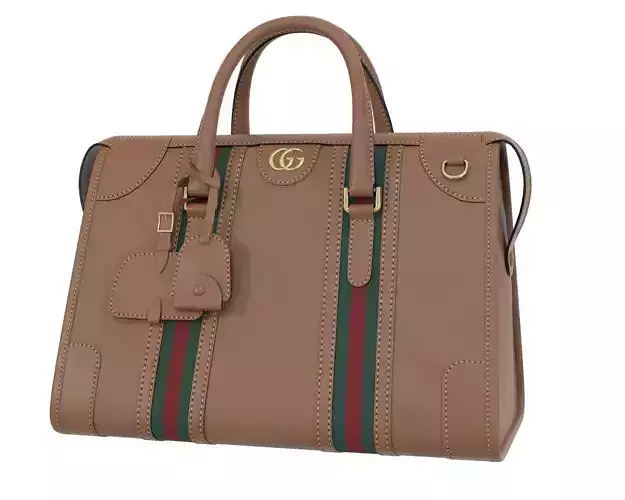 Gucci Bauletto Medium Top Handle Bag Brown