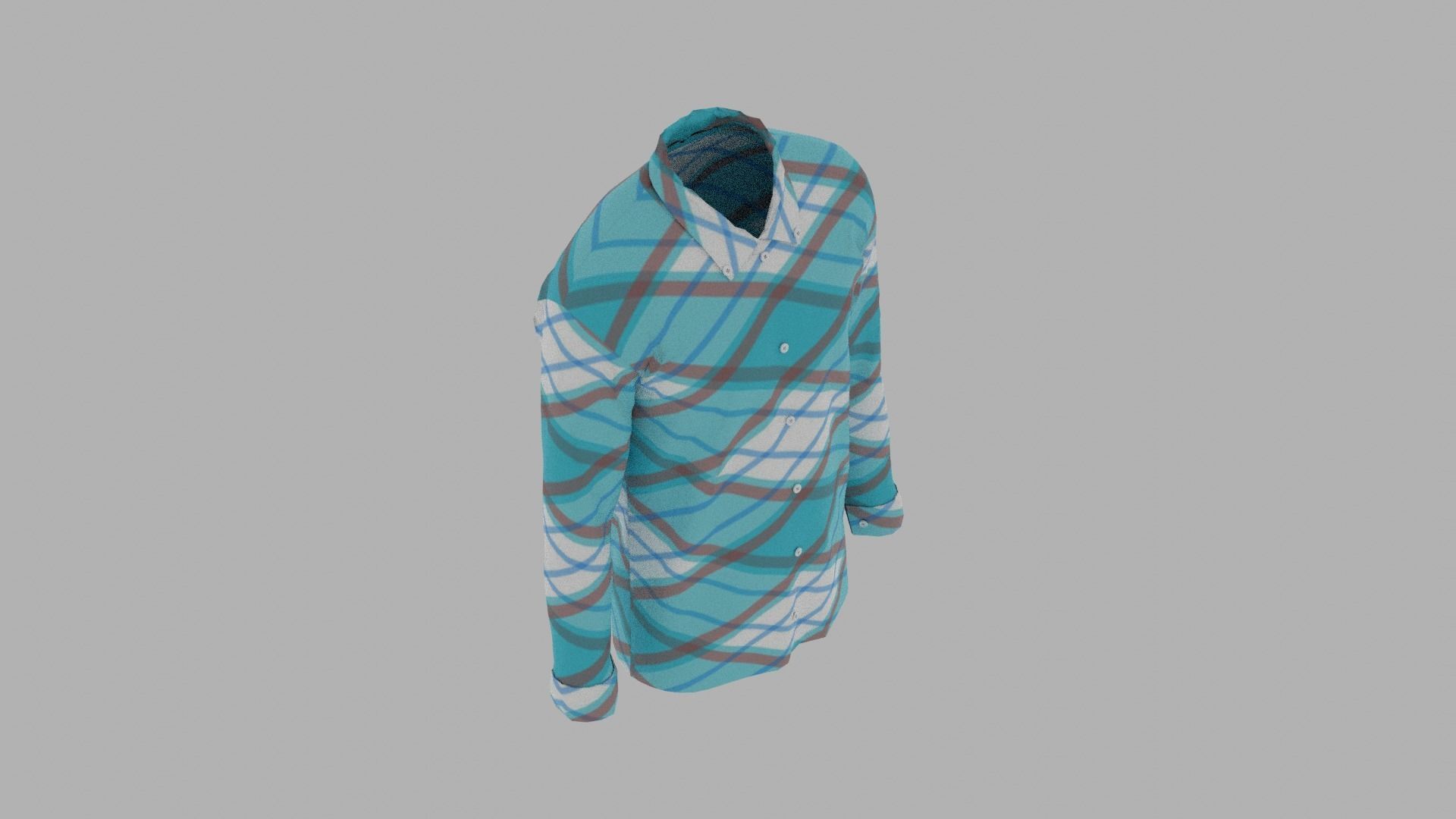 Shirt mannequin wearing plaid Low-poly 3D model_7