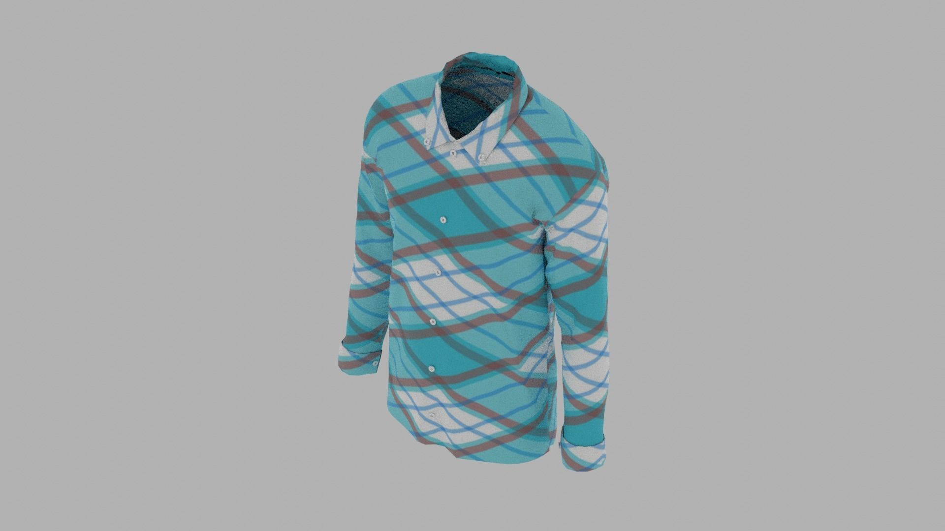Shirt mannequin wearing plaid Low-poly 3D model_6