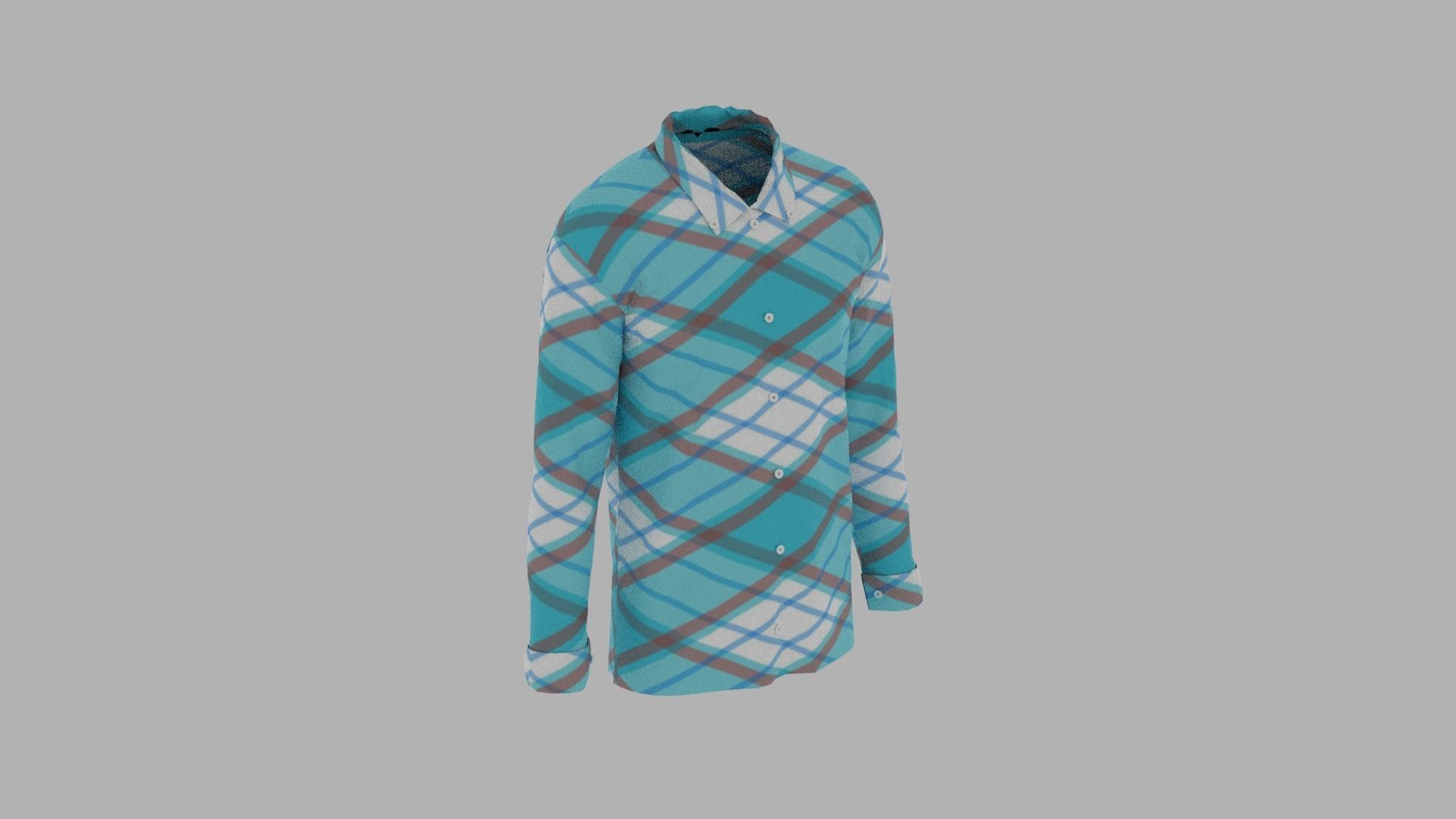 Shirt mannequin wearing plaid Low-poly 3D model_4